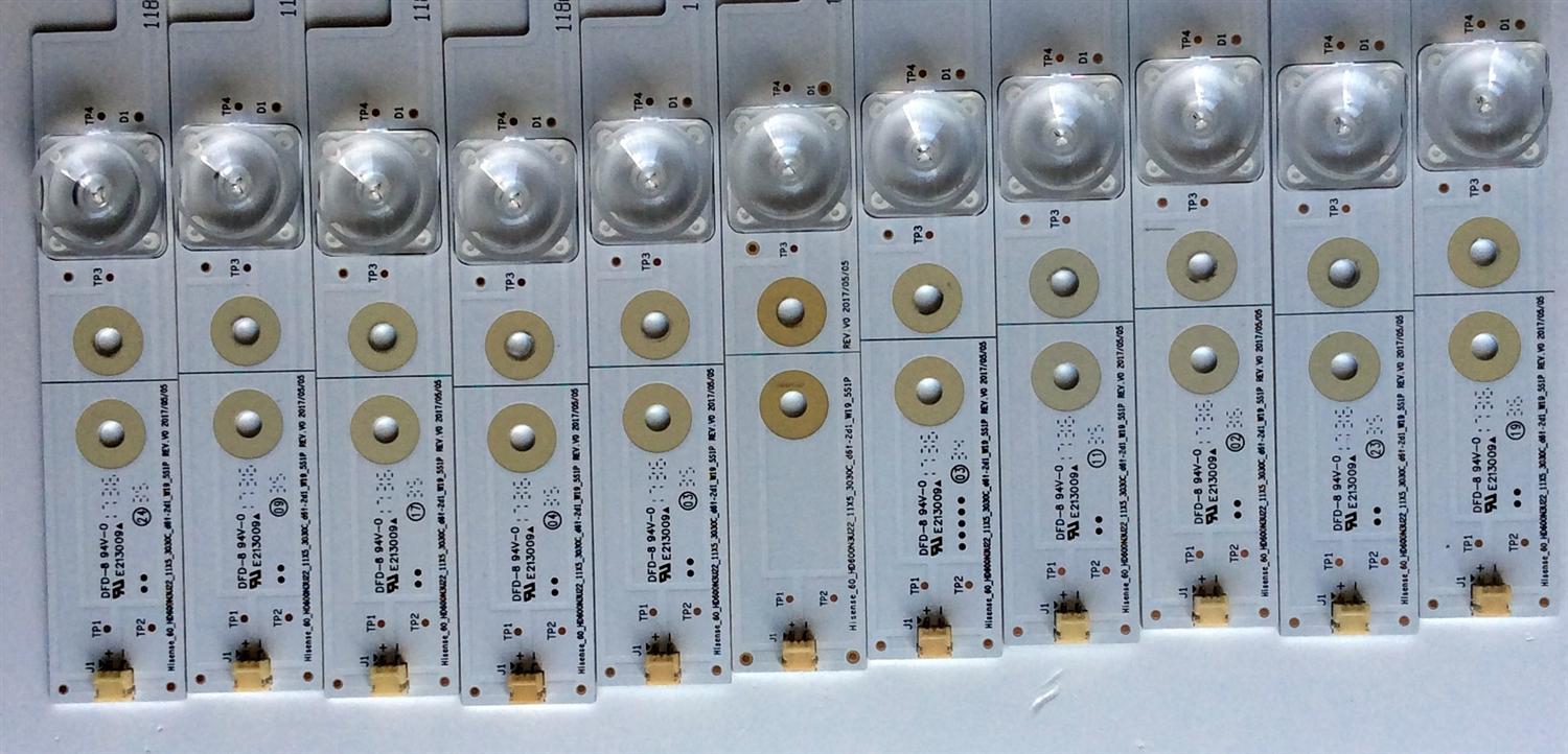KIT DE LED´S PARA TV (11 PIEZAS) SHARP HISENSE_60_HD600N3U22_11X5_3030C_D6T-2D1_W19_5S1P REV.V0 / 1186149 / 120MA72L-B1 / HE60Q4MNF97 / PANEL`S HD600N3U23\XP\S0\GM\CKD\ROH / HD600N3U23 / MODELO LC-60P6070U / NS-48D510NA15 - Imagen 5