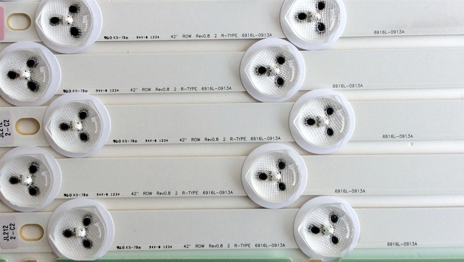KIT DE LED`S PARA TV (12 PIEZAS) / LG 42¨ ROW Rev0.8 2 L-TYPE 6916L-0882A / 42¨ ROW Rev0.8 2 R TYPE 6916L-0913A / 6916L-0913A / 6916L-0882A / 6637-0013A / PPW-HL42CC(A) Rev0.1 / PANEL LC420DUN (SE)(U2) / MODELO 42LM3400-UC AWMWLUR - Imagen 2