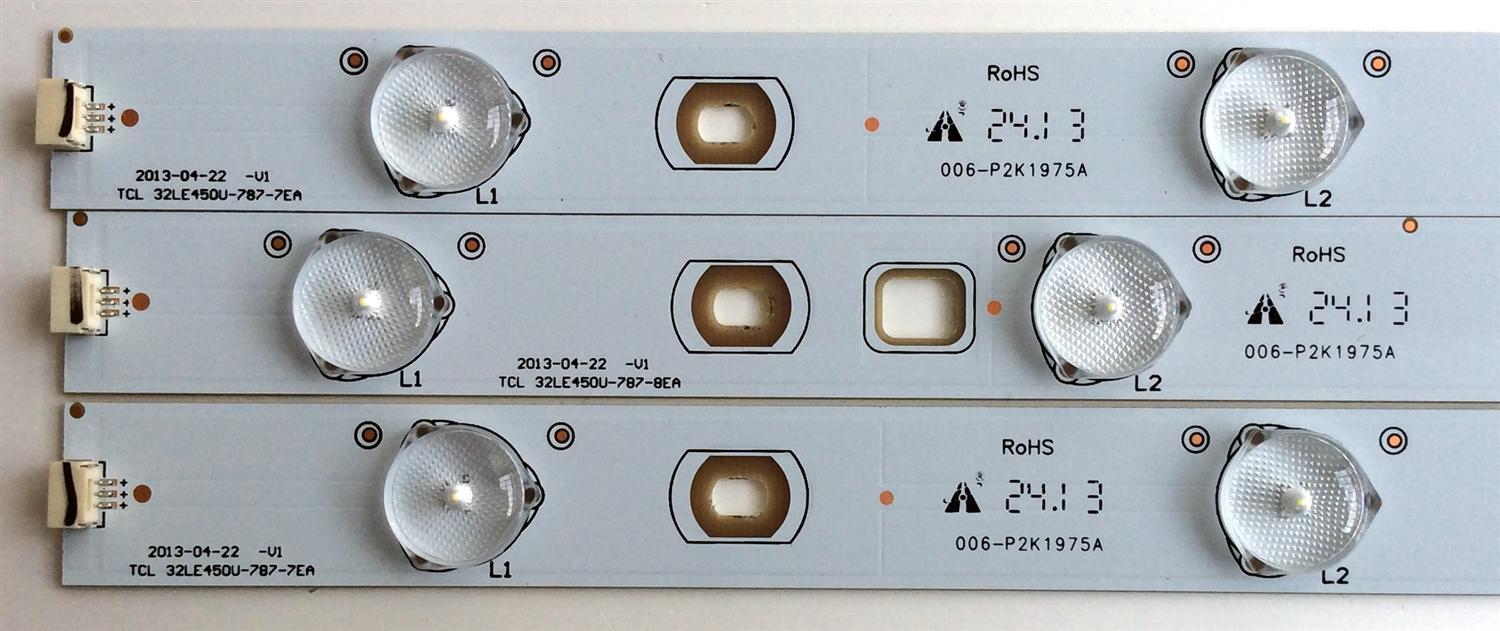 KIT DE LED`S PARA TV (3 PIEZAS) TCL 006-P2K1975A / TCL 32LE450U-787-7EA / 4C-LB320T-YH8ASP / UK5XZ8 / PANEL LVW320AUDX E1 V1 / MODELO LC-32LE450U - Imagen 2