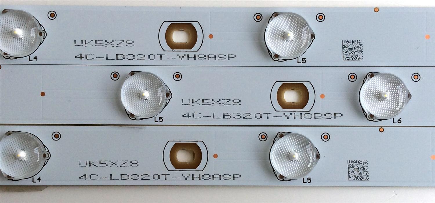 KIT DE LED`S PARA TV (3 PIEZAS) TCL 006-P2K1975A / TCL 32LE450U-787-7EA / 4C-LB320T-YH8ASP / UK5XZ8 / PANEL LVW320AUDX E1 V1 / MODELO LC-32LE450U - Imagen 3