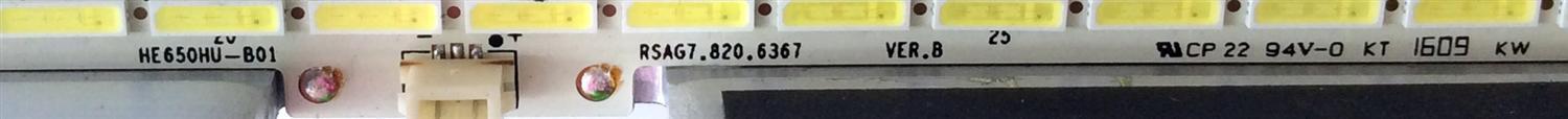 LED PARA TV / SHARP HE650HU-B01 / RSAG7.820.6367 VER.B / GT-1146680-A / LT-1149855-A20160320D N / PANEL`S HE650HU-B01\XP\GM\ROH / HE650HU-B01\S5\XP\GM\ROH / HE650HU-B01\S1.B2\GM\ROH / MODELO LC-65N7000N - Imagen 3