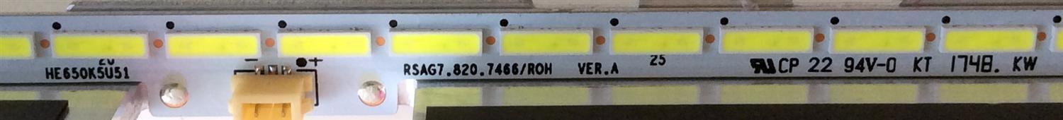 LED PARA TV HISENSE / RSAG7.820.6412 VER.C / ROH / E248209 / LT-1149855-A20160320D N / PANEL HE650K5U52-L1\S0\GM\ROH / MODELO 65H8C - Imagen 2