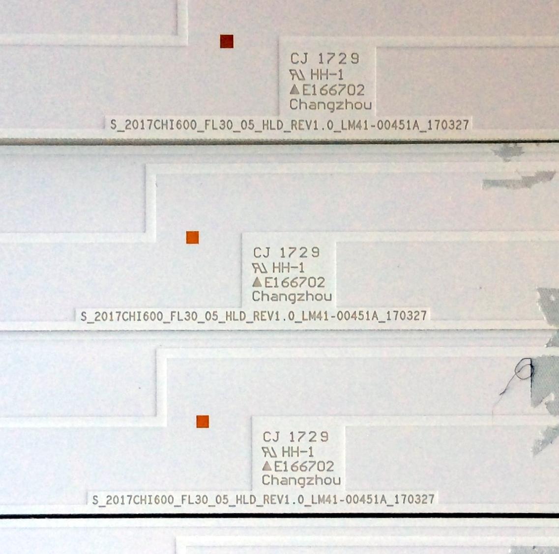 KIT DE LED´S PARA TV (11 PIEZAS) SHARP S_2017CHI600_FL30_05_HLD_REV1.0_LM41-00451A_170327 / 1174585 / R728 G / E166702 / PANEL`S HD600N3U21-L2\S0\GM\ROH / HD600N3U21 / MODELO LC-60P6070U - Imagen 3