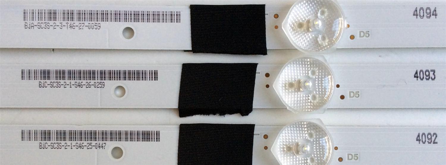 KIT DE LED´S PARA TV (3 PIEZAS) VIZIO IC-B-VZAA39D690 / IC-B-VZAA39D690A / IC-B-VZAA39D690B / IC-B-VZAA39D690C / E330254 / SC3S / 098101003125 / 098101003126 / 098101003127 / PANEL T390XVN01.0 / MODELO D390HN-E0 - Imagen 2