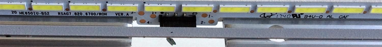 KIT DE LED´S PARA TV (2 PIEZAS) / HISENSE RSAG7.820.6700/ROH VER.A / HE650IU-B52 / PANEL`S HE650IU-B32\S10\GM\ROH / HE650IU-B32 / SSY-1155359-A / SERIE 65G1739F6H00083 / MODELO 65H9D - Imagen 3