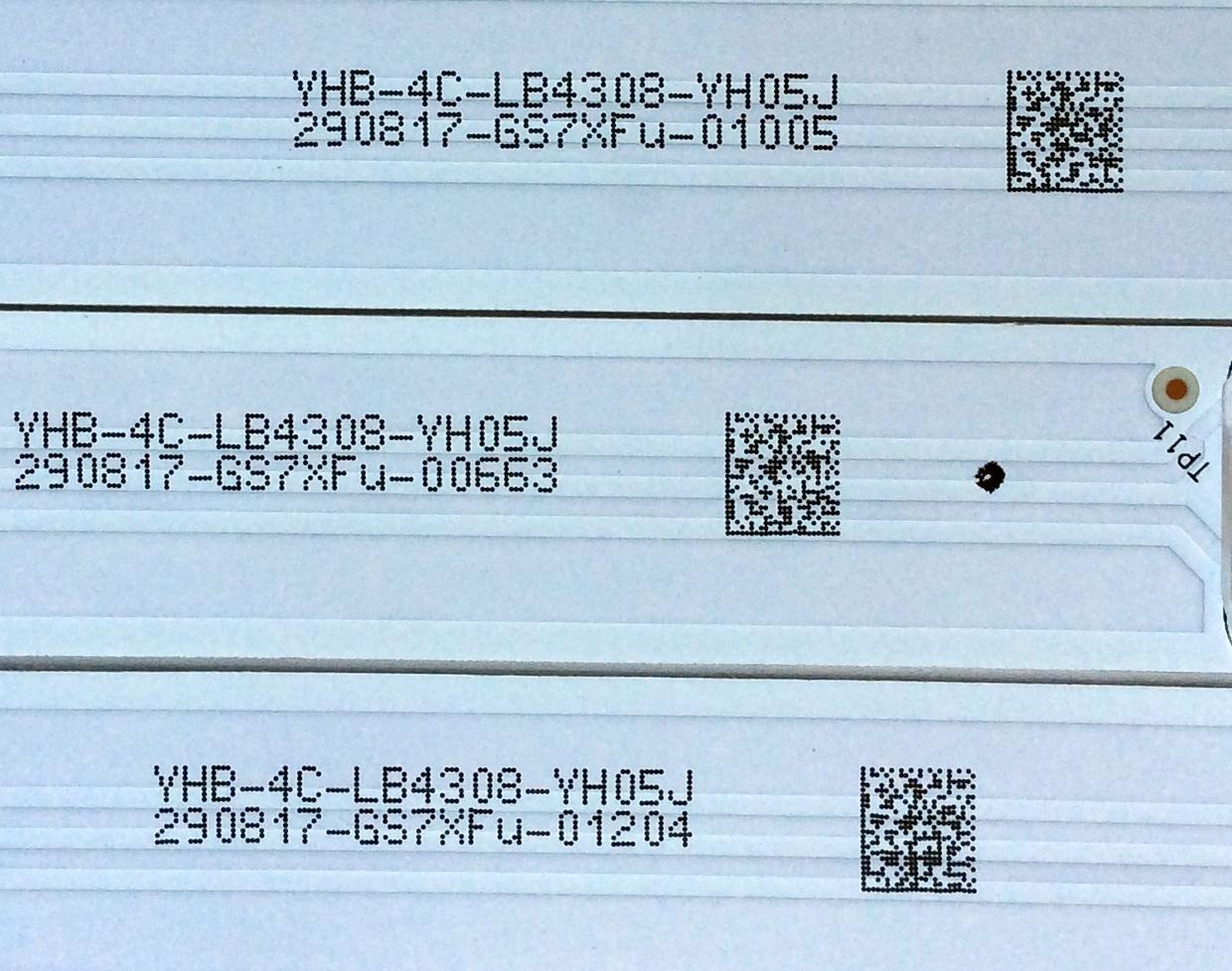 KIT DE LED'S PARA TV ((3 PIEZAS)) / NUMERO DE PARTE 4C-LB4308-YH05J / TOT_43D2900_3X8_3030C_D6T-2D1_4S1PX2 REV.V2 / T0T_43D2900_3X8_3030C_D6T-2D1_4S1PX2 REV.V2 / PANEL'S LVF430ND1L / LVF430CS0T E7 V1 / MODELOS 43S303 / 43S305 / 43S303TBAA - Imagen 3