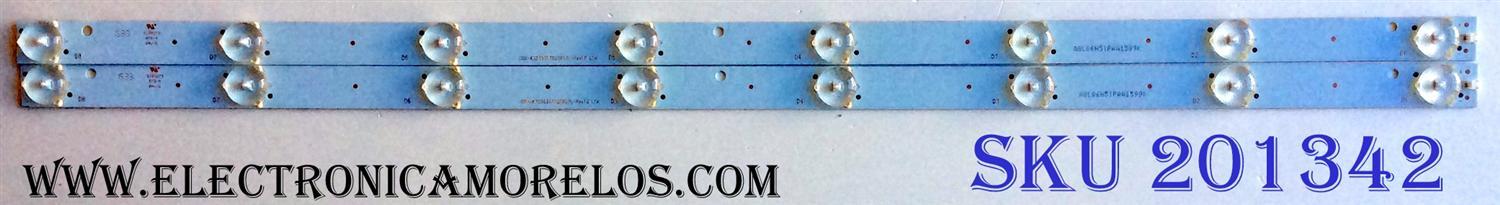 KIT DE LEDS PARA TV COBIA ORIGINAL 2 PIEZAS / NUMERO DE PARTE CRH-K323535T020857L-Rev1.0 / CRH-K323535T020857L / A8L06H51PAA1599K / E199273 / PFR-4 / PANEL CNC32HD720 / MODELO CLEDTV3214SM