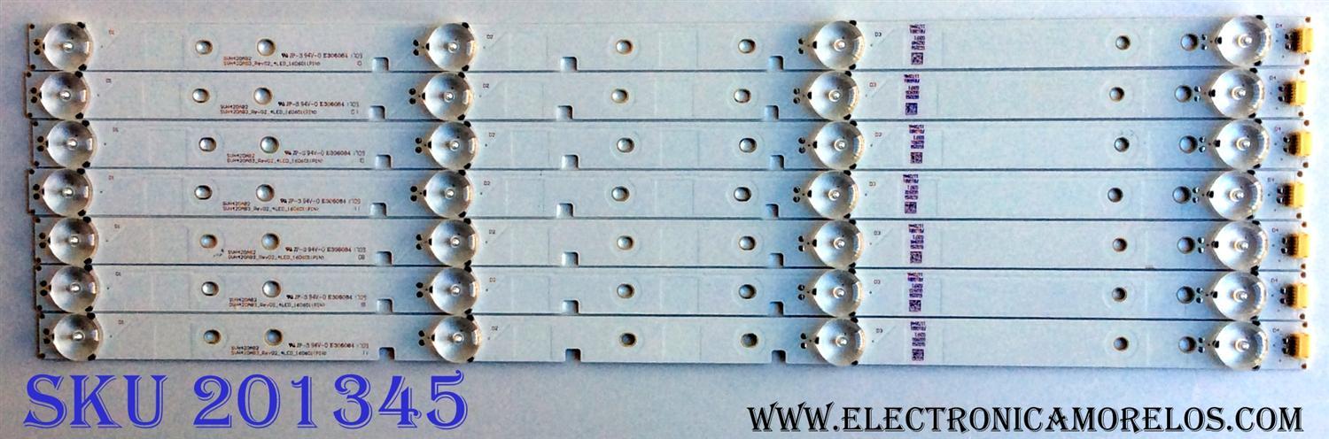 KIT DE LED´S PARA TV (7 PIEZAS) / HISENSE SVH420AB2 / SVH420AB3_REV02_4LED_160601 / 1172946 / PANEL HD426K3U51-T1\S2\GM\ROH / MODELO 43H6D