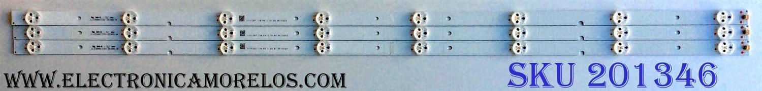 KIT DE LED´S PARA TV (3 PIEZAS) / HISENSE JL.D39681330-003BS-M / 1171297 17B F4 C 30 B1 N170223 / 117129717BF4C30B1N170223 / PANEL JHD396N2F01-BSQL\S5\FM\ROH / MODELO 40H5D