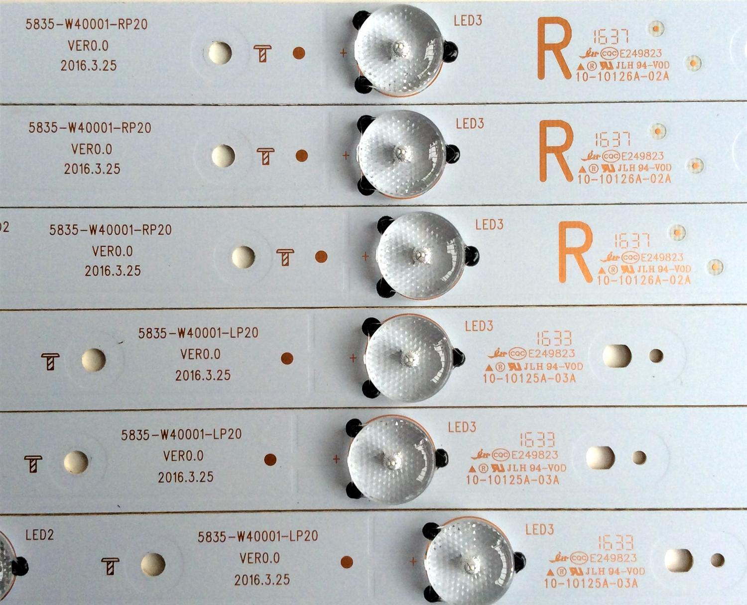 KIT DE LED´S PARA TV LG (6 PIEZAS) NUMERO DE PARTE 5835-W40001-RP20 / 5835-W40001-LP20 / VER0.0 / 10-10126A-02A / 10-10125A-03A / PANEL RDL400FY(QD0-406)REV.00 / MODELO 40LH500-UA - Imagen 4