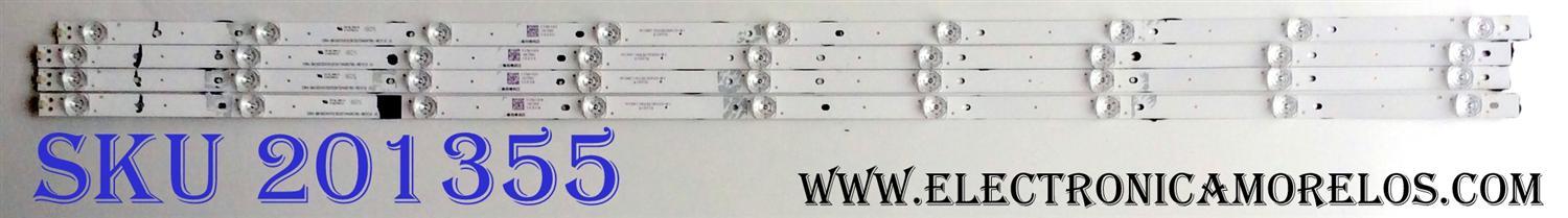KIT DE LED´S PARA TV (4 PIEZAS) / HISENSE CRH-BK50S1U51S3030T040979G-REV1.0 / M13AY162J21D823-B1 / 1190189 / PANEL`S HD500S1U01\S1\GM\CKD\ROH / HD500S1U01 / MODELO 50H6E