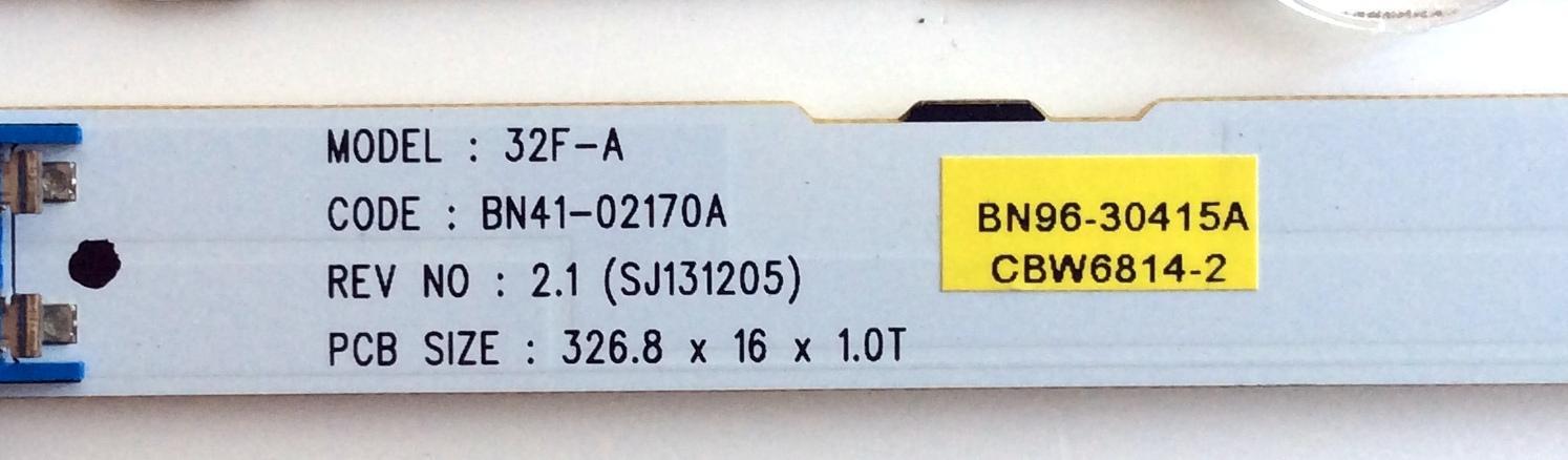 KIT DE LED´S PARA TV (4 PIEZAS) / SAMSUNG 30442A / SAMSUNG_2014SVS32FHD_3228_07_REV1.1_131108 / LM41-00099L / CEM-3-N 002SC 31 / PANEL GJ032BGE-R2 RR01 / MODELO UN32J5500AFXZA XC43 - Imagen 3