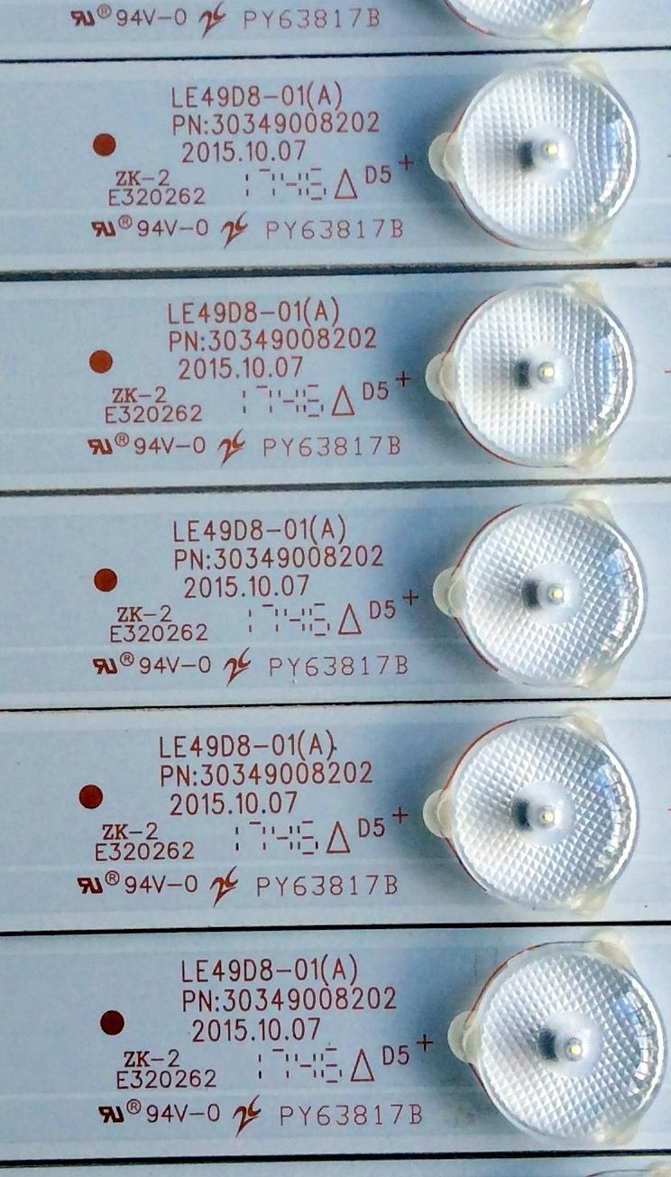 KIT DE LED´S PARA TV (10 PIEZAS) / HITACHI 30349008202 / LE49D8-01(A) / 171125A14 / 49000M22 / 1010187183-3 / PANEL LSC490FN02-W / MODELO 49C61 - Imagen 2