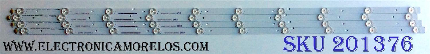 KIT DE LED´S PARA TV (4 PIEZAS) / INSIGNIA 1181835 / 121MA31RR-B1 / HE490FK05871 / E355813 / HISENSE_49_HD4900F-B71_4X10_3030C_V0_2015_08_26 / PANEL HD490K3F81-L1\S0\BBY\GM\ROH 218273 / MODELO NS-49DR420NA18