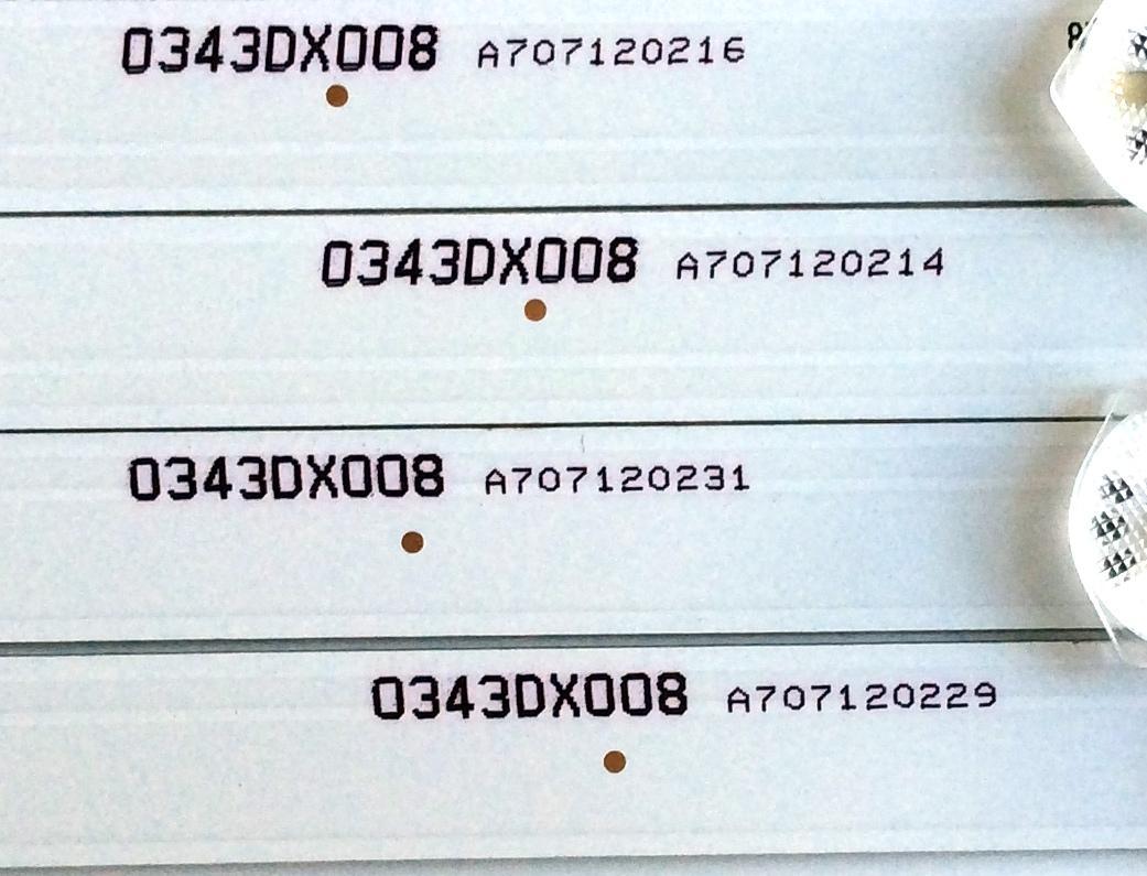 KIT DE LED´S (4 PIEZAS) / ELEMENT 3P43DX005-A0 / 0343DX008 / A707120229 / A707120231 / A707120214 / A707120216 / E471763 / PANEL MD4312YTAU / MODELO E4SFC4317 - Imagen 3