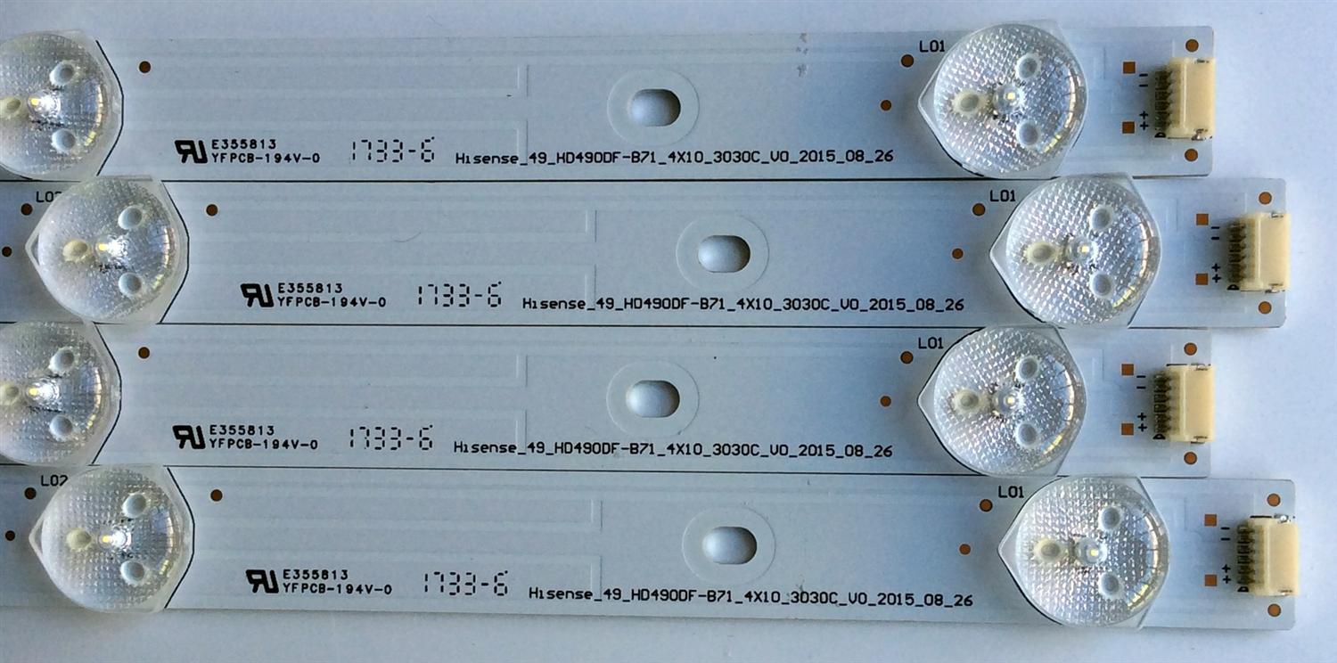 KIT DE LED´S PARA TV (4 PIEZAS) AVERA 1181835 / HISENSE_49_HD490DF-B71_4X10_3030C / 124MA31RR-B1 / HE49RFKQ1X70 / PANEL LSC490FN03 / MODELO 49EQX10 - Imagen 2