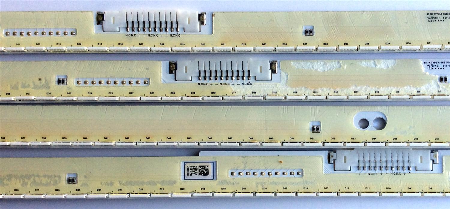 KIT DE LED´S PARA TV (4 PIEZAS) / SAMSUNG / 3D-7032LED-L / V3LE-650SMC-R0 / 3D-7032LED-R / V3LE-650SMD-R0 / 65FHZW / BN96-28865A / BN96-28866A / BN96-28867A / BN96-28868A / 65 7K TYPE B / 65 7K TYPE A / PANEL CY-SF650DSLV1H / MODELO UN65F7100AFXZA TH02 - Imagen 6
