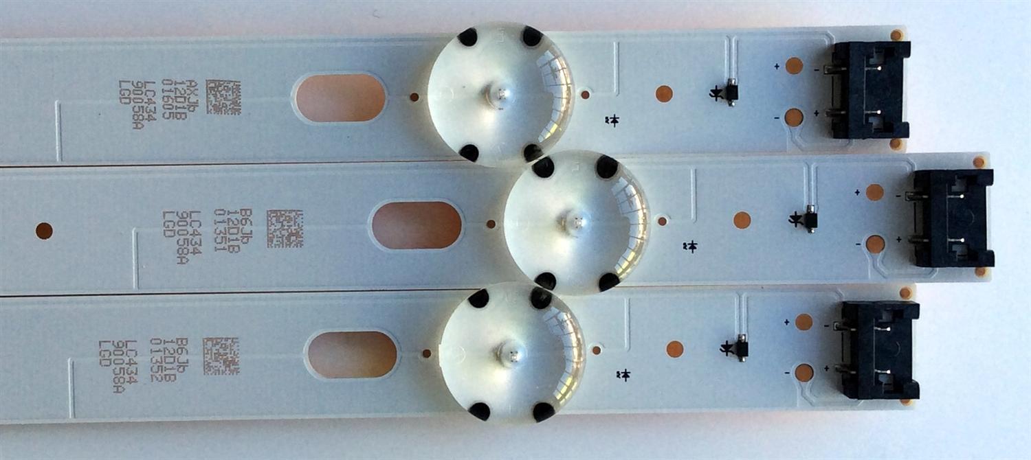 KIT DE LED´S PARA TV (3 PIEZAS) / LG LC43490058A / LC434 90058A / LG Innotek 17Y 43inch_ A-Type LED_ARRAY_Rev0.0_160926 / B6JB 12D1B / AXJB 12D1B / B6JB12D1B / AXJB12D1B / PANEL NC430DUE-AAFX1 / MODELOS 43LJ5500-UA / 43LJ5500-UA AUSYLJM / BUSYLJM - Imagen 2