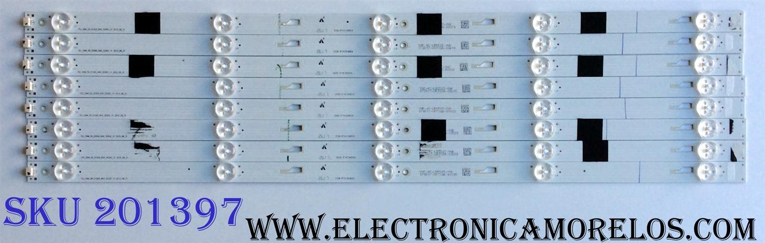 KIT DE LED´S PARA TV TOSHIBA ((8 PIEZAS)) / NUMERO DE PARTE 4C-LB550T-YHK / TCL_ODM_55_D1500_8X5_3030C_V1 / 070817-UR7XGB-00614 / YHE-4C-LB550T-YHK / PANEL LVF550CSDX E11 V7 / MODELO 55L510U18