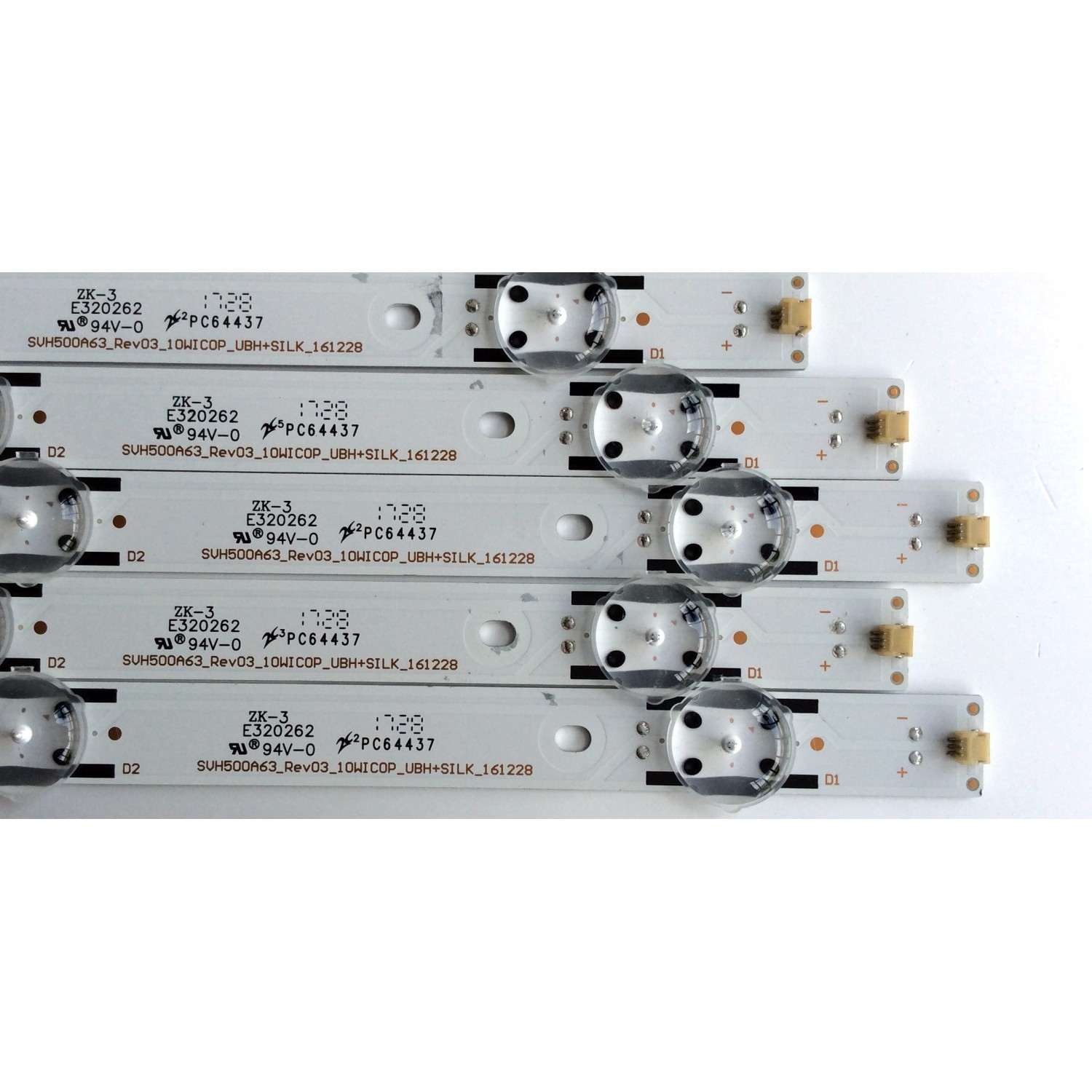 KIT DE LED´S PARA TV (5 PIEZAS) / HISENSE SVH500A63_REV03_10WICOP_UBH+SILK_161228 / SVH500A63&amp;A69 / F4B105B1 / 1177748 / S0722Q / E320262 / PANEL`S HD500K3U54\S0\GM\ROH / HD500K3U54\S8\GM\CKD\ROH / MODELO 50H6D - Imagen 3