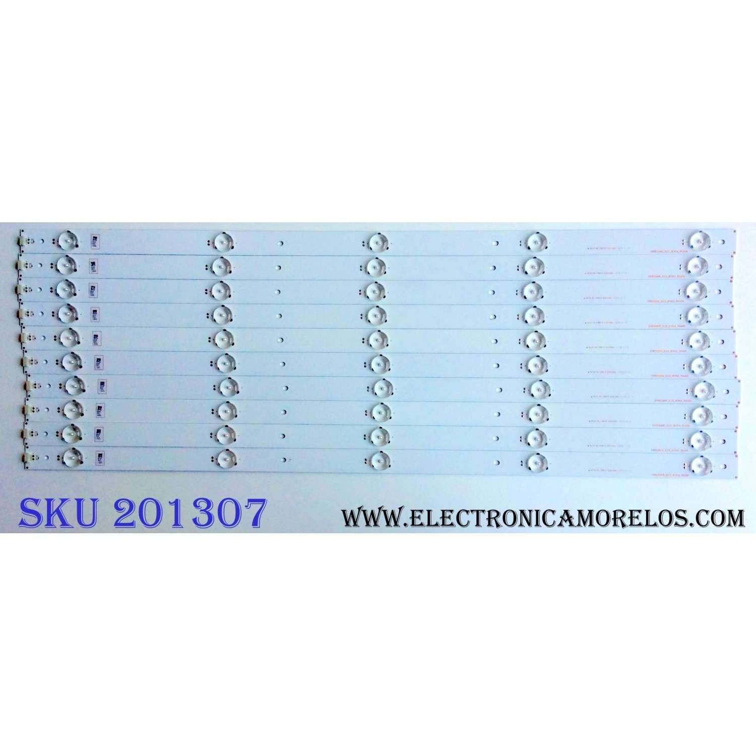 KIT DE LEDS ORIGINAL PARA TV HISENSE / INSIGNIA / 10 PIEZAS / NUMERO DE PARTE 1149578 / SVH550AH9 / SVH550AH9_5LED_REV04_150409 / PANEL HD550DF-E32 / MODELOS 55H5C / LED55EC290N / NS-55D510NA17