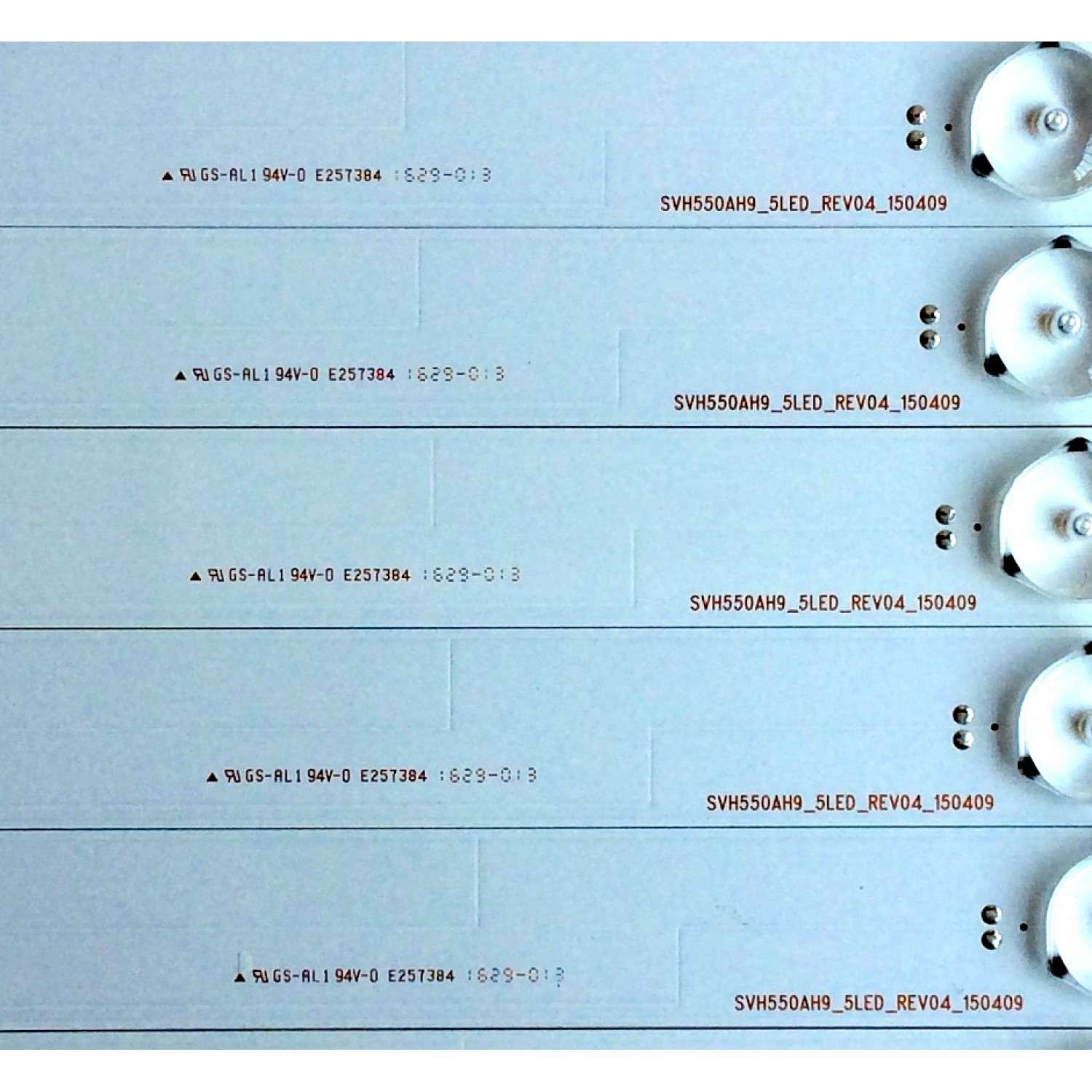 KIT DE LEDS ORIGINAL PARA TV HISENSE / INSIGNIA / 10 PIEZAS / NUMERO DE PARTE 1149578 / SVH550AH9 / SVH550AH9_5LED_REV04_150409 / PANEL HD550DF-E32 / MODELOS 55H5C / LED55EC290N / NS-55D510NA17 - Imagen 3