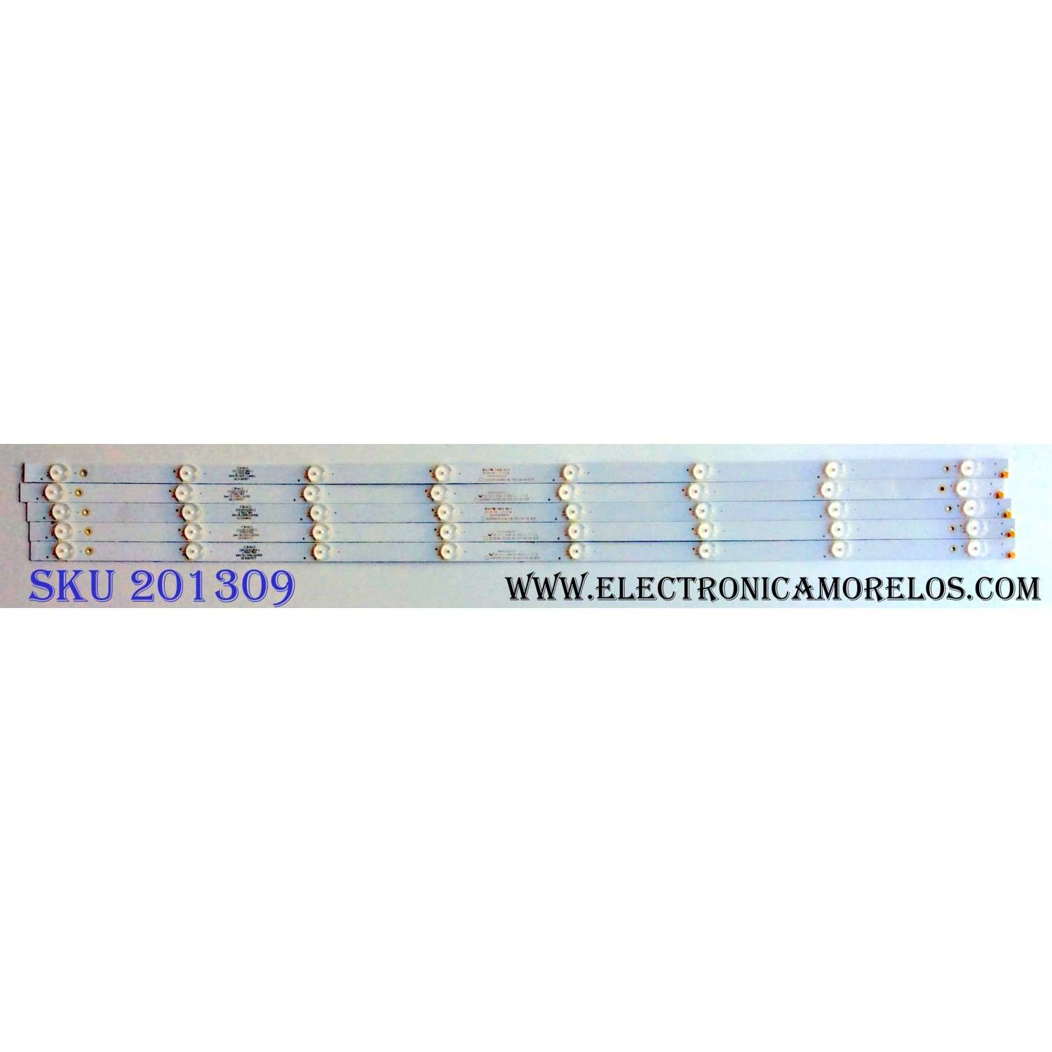 KIT DE LED´S PARA TV (5 PIEZAS) / VIZIO 303GC430037 / GC43D08-ZC21AG-09 / E469119 / GC430M07 / C3HA21 / 2010033385-2 / 170927B9 / 344761000114000 / PANEL BOEI430WU1 8N17A09 / MODELO D43n-E4 LHBFVNKT