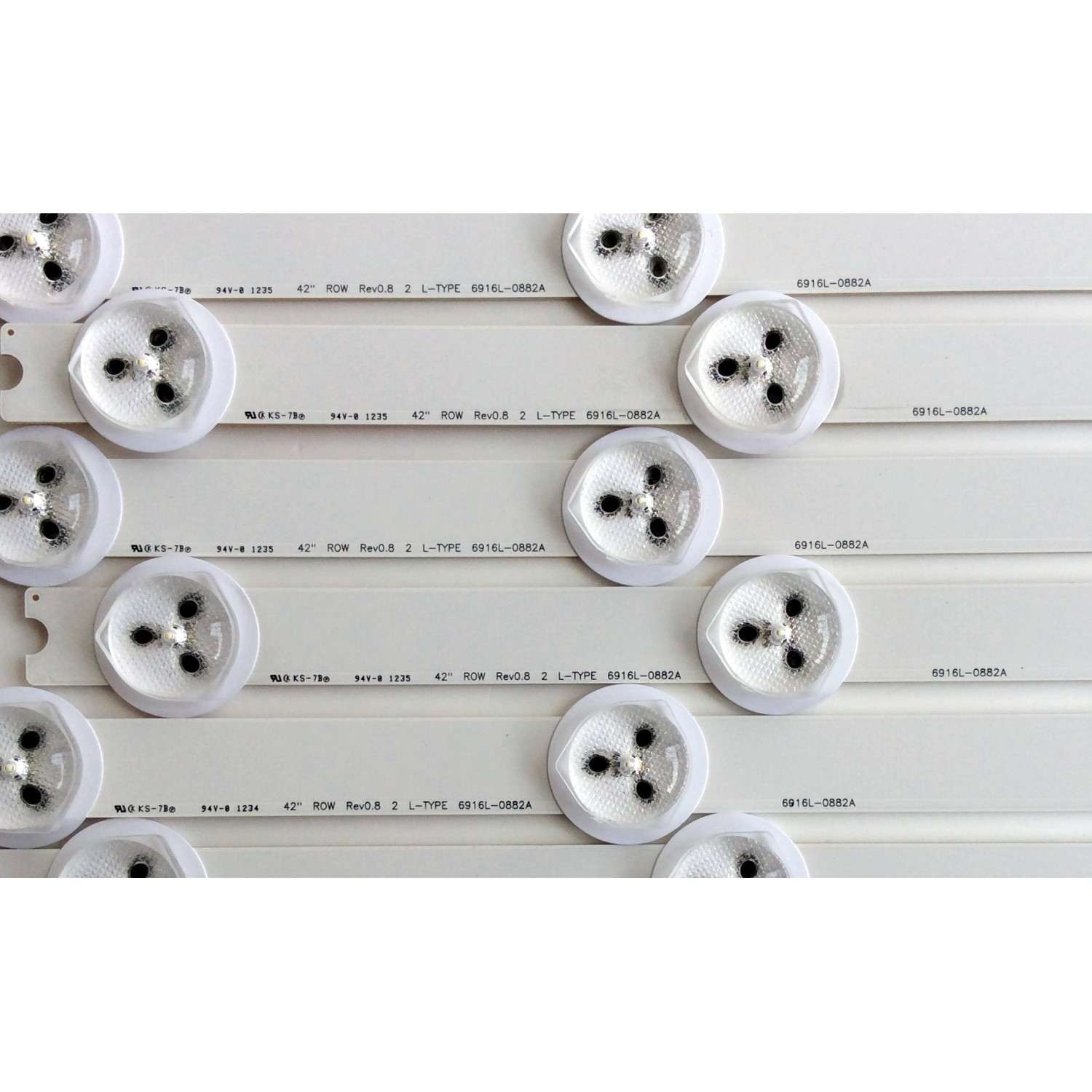 KIT DE LED`S PARA TV (12 PIEZAS) / LG 42¨ ROW Rev0.8 2 L-TYPE 6916L-0882A / 42¨ ROW Rev0.8 2 R TYPE 6916L-0913A / 6916L-0913A / 6916L-0882A / 6637-0013A / PPW-HL42CC(A) Rev0.1 / PANEL LC420DUN (SE)(U2) / MODELO 42LM3400-UC AWMWLUR - Imagen 3
