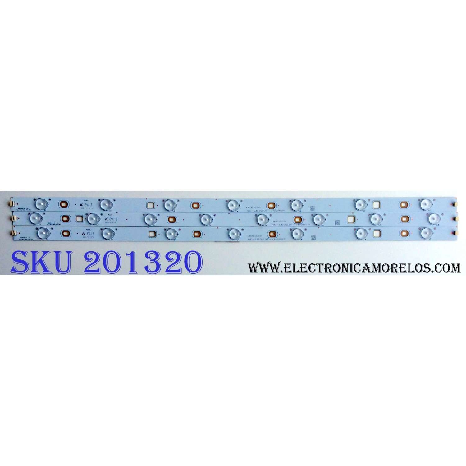 KIT DE LED`S PARA TV (3 PIEZAS) TCL 006-P2K1975A / TCL 32LE450U-787-7EA / 4C-LB320T-YH8ASP / UK5XZ8 / PANEL LVW320AUDX E1 V1 / MODELO LC-32LE450U