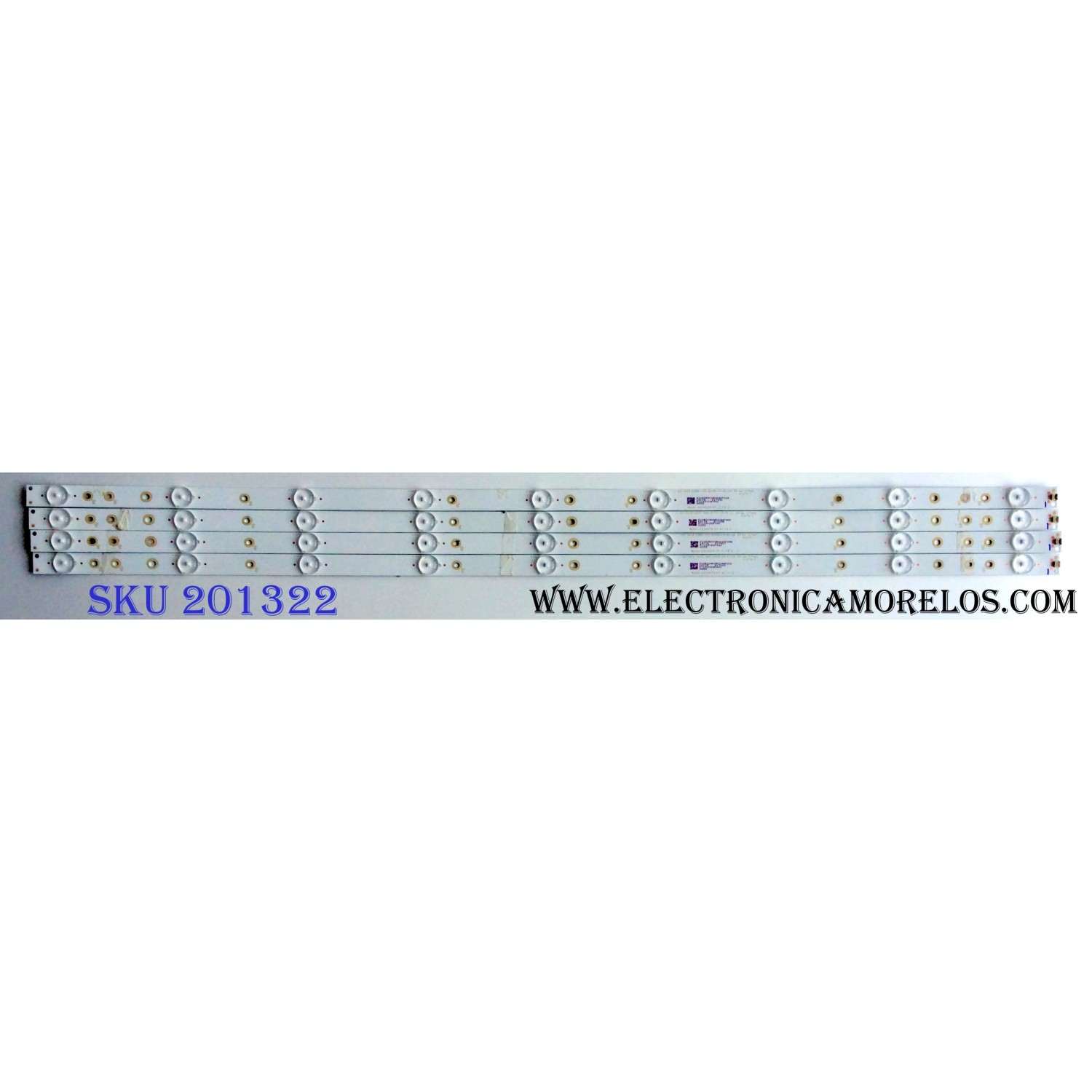 KIT DE LED`S PARA TV (4 PIEZAS) / VIZIO GJ-2K18-D2P5-400-D409-V4-PITCH  / 01D70-1 / GJ-2K18-D2P5-400-D409-V4 / 94V-0 E349376 / 210BZ09D0BCC4DF00D / PANEL TPT400LA-HN02.S REV:S801Z / MODELO D40F-F1 LTQEVVLU