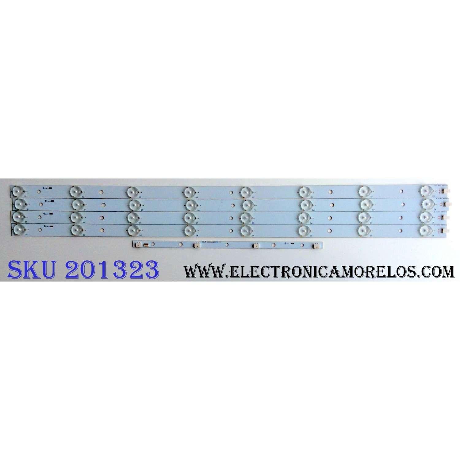 KIT DE LED´S PARA TV (4 PIEZAS) / SANYO 31.5 2K13(32PCS)-V1 / 31.5 2K13 / 32PCS-C2 / EPDHBRSF7C309-F46 / PANEL TPT315B5-A042 REV:21A / MODELO DP32D13 P32D13-00