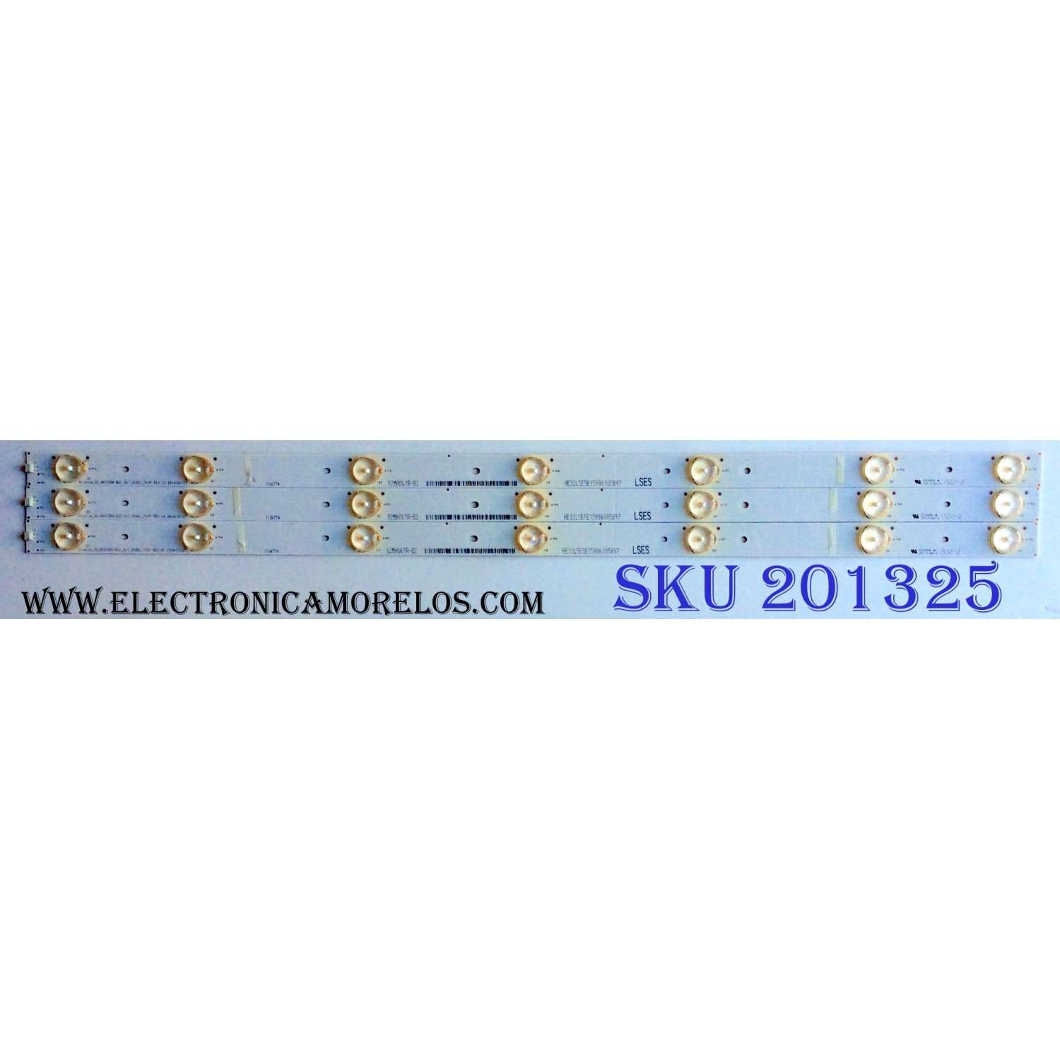 KIT DE LED´S PARA TV (3 PIEZAS) / INSIGNIA 1136774 / Hisense_32_HD315DH-B21_3x7_3030C_7S1P / E213009 / HE32LSESE15V86 / PANEL HD315DF-B71\S0\GM\ROH / MODELO NS-32D511NA15 Rev B
