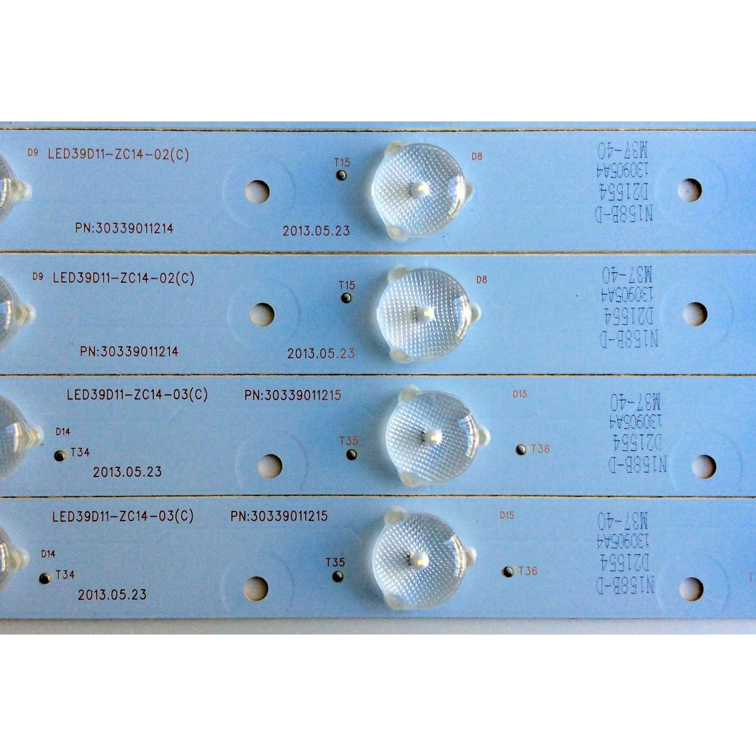 KIT DE LED´S PARA TV (8 PIEZAS) / PIONEER LED39D11-ZC14-01(C) / LED39D11-ZC14-02(C) / LED39D11-ZC14-03(C) / LED39D11-ZC14-04(C) / 30339011213 / 30339011214 / 30339011215 / 30339011216 / 130905A4 / M37-40 / E348423 / PANEL V390HJ1-P02 / MODELO PLE-3903FHD - Imagen 2