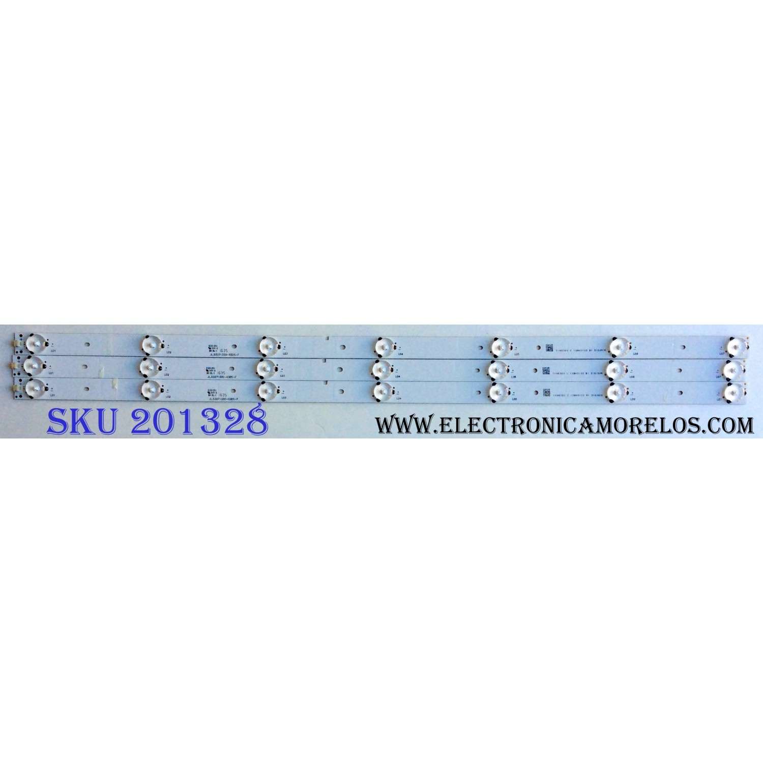 KIT DE LED´S PARA TV (3 PIEZAS) / HISENSE JL.D3271330-03DS-F / 1146380 / E331251 / 1146380 C 13BH3133B1 D160906 / PANEL JHD315-DH-E81 / MODELO 32H3B1