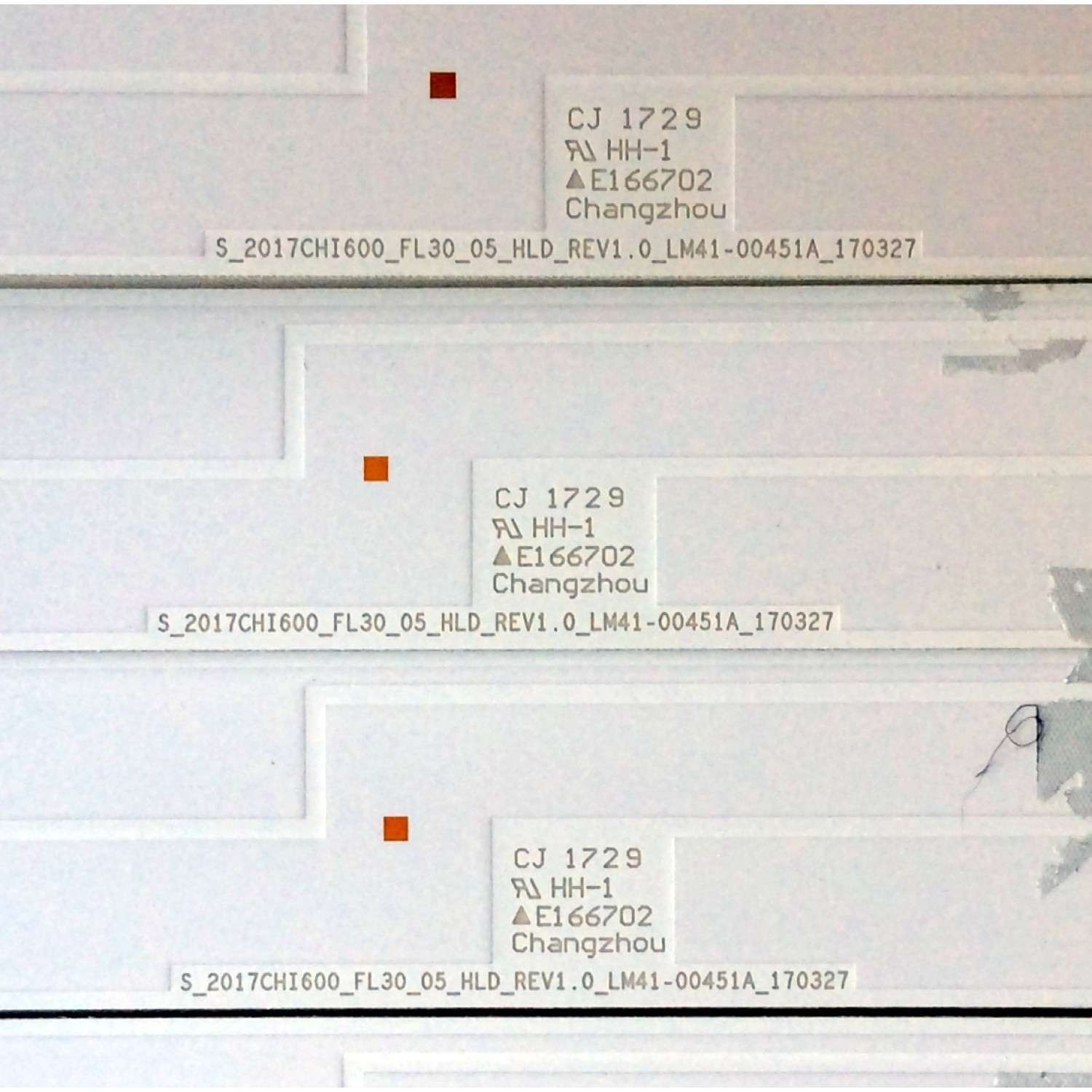 KIT DE LED´S PARA TV (11 PIEZAS) SHARP S_2017CHI600_FL30_05_HLD_REV1.0_LM41-00451A_170327 / 1174585 / R728 G / E166702 / PANEL`S HD600N3U21-L2\S0\GM\ROH / HD600N3U21 / MODELO LC-60P6070U - Imagen 3