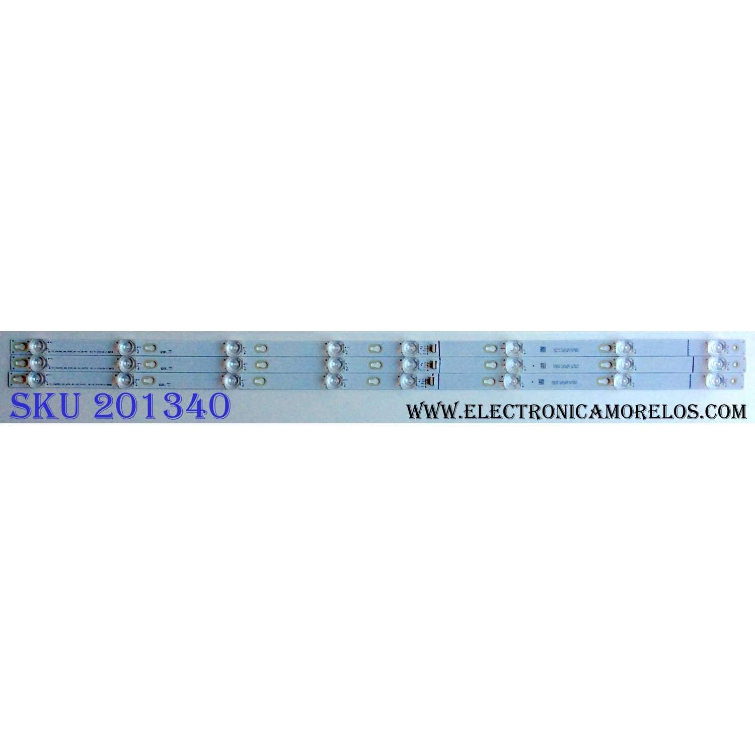 KIT DE LED'S PARA TV ((3 PIEZAS)) / NUMERO DE PARTE 4C-LB4308-YH05J / TOT_43D2900_3X8_3030C_D6T-2D1_4S1PX2 REV.V2 / T0T_43D2900_3X8_3030C_D6T-2D1_4S1PX2 REV.V2 / PANEL'S LVF430ND1L / LVF430CS0T E7 V1 / MODELOS 43S303 / 43S305 / 43S303TBAA