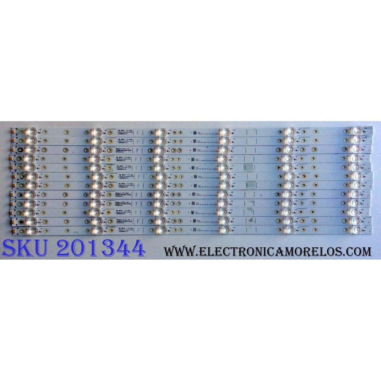 KIT DE LED´S PARA TV (12 PIEZAS) / HISENSE JL.D65061330-003FS-M_V02 / 1187709 / 0527 / 1187709 / 17B / E5 / B / 30 / B1 / N180124 / PANEL HD650S1U51\S1\GM\CKD\ROH / MODELOS 65H6D / 65H6E