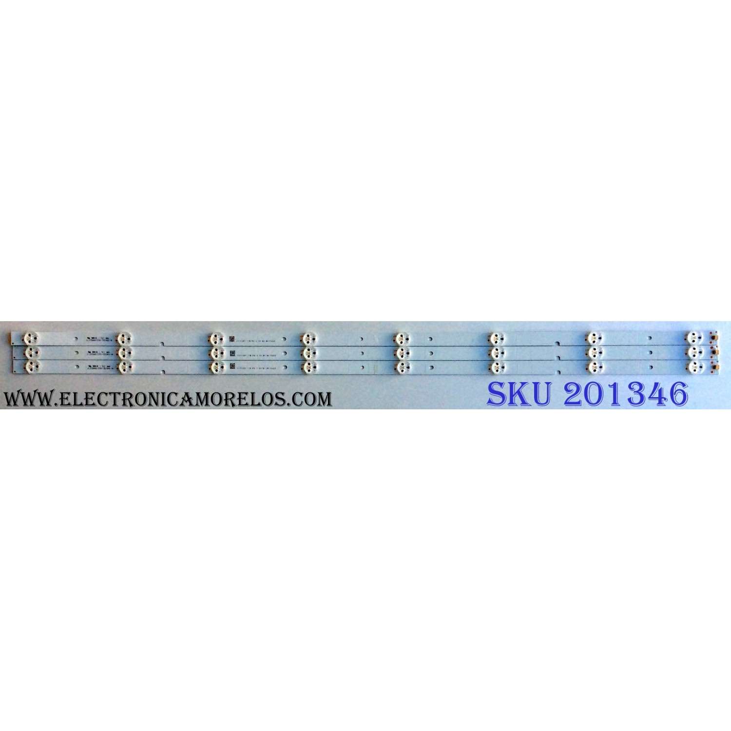 KIT DE LED´S PARA TV (3 PIEZAS) / HISENSE JL.D39681330-003BS-M / 1171297 17B F4 C 30 B1 N170223 / 117129717BF4C30B1N170223 / PANEL JHD396N2F01-BSQL\S5\FM\ROH / MODELO 40H5D