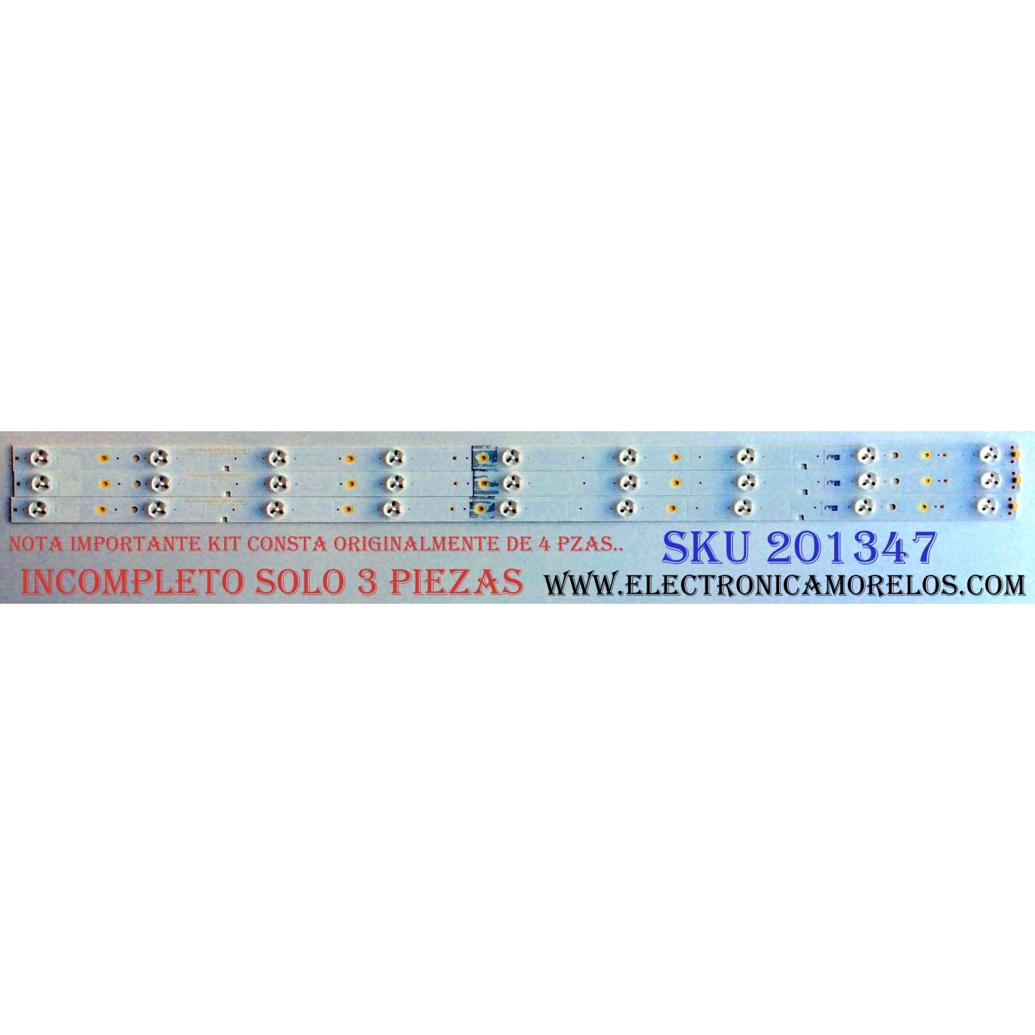 KIT DE LED´S PARA TV ((SOLO 3 PIEZAS)) / HISENSE 1156800 / SAMSUNG_2015CHI400_3228_09_REV1.0_151217_LM41-00215B / LM41-0215B / PANEL HD400DF-E34 / MODELO 