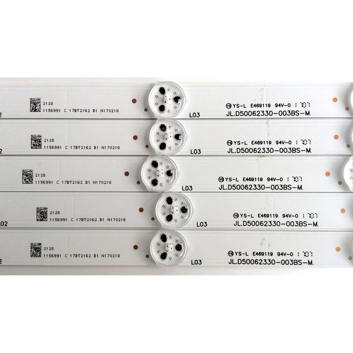 KIT DE LED´S PARA TV (5 PIEZAS) / HISENSE JL.D50062330-003BS-M / 1156991 / PANEL HD500DU-B53 / MODELO 50H8C - Imagen 2