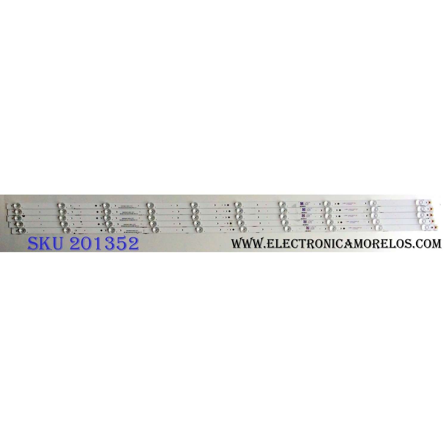 KIT DE LED´S PARA TV (5 PIEZAS) / HISENSE CRH-BK55S1U51S3030T05107BE-REV1.3 B / L05BY162K21D83F-B1 / 1187275 / PANEL`S HD550S1U51-T0\S1\GM\ROH 228720 / HD550S1U51-T0 / MODELO 55H6E