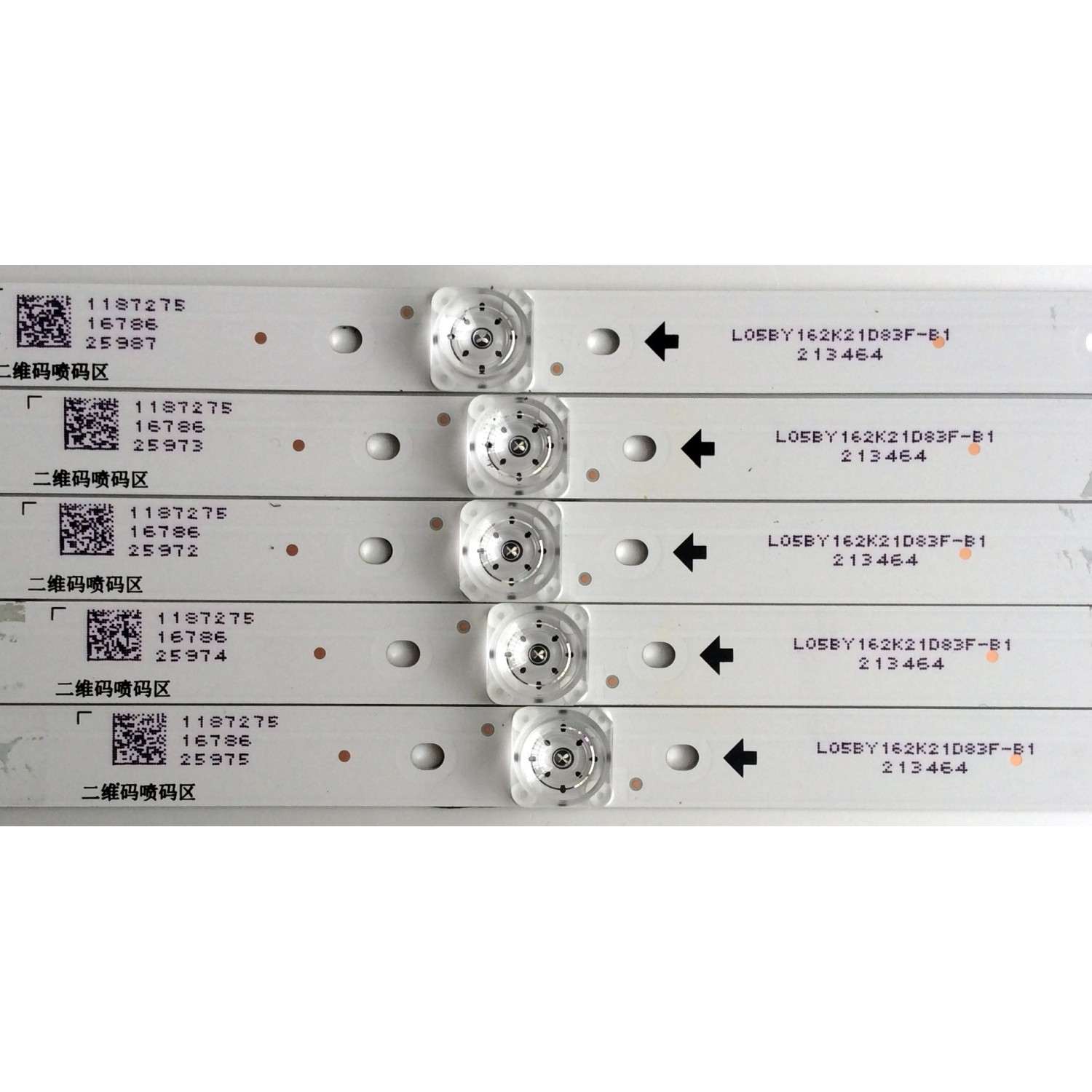 KIT DE LED´S PARA TV (5 PIEZAS) / HISENSE CRH-BK55S1U51S3030T05107BE-REV1.3 B / L05BY162K21D83F-B1 / 1187275 / PANEL`S HD550S1U51-T0\S1\GM\ROH 228720 / HD550S1U51-T0 / MODELO 55H6E - Imagen 3
