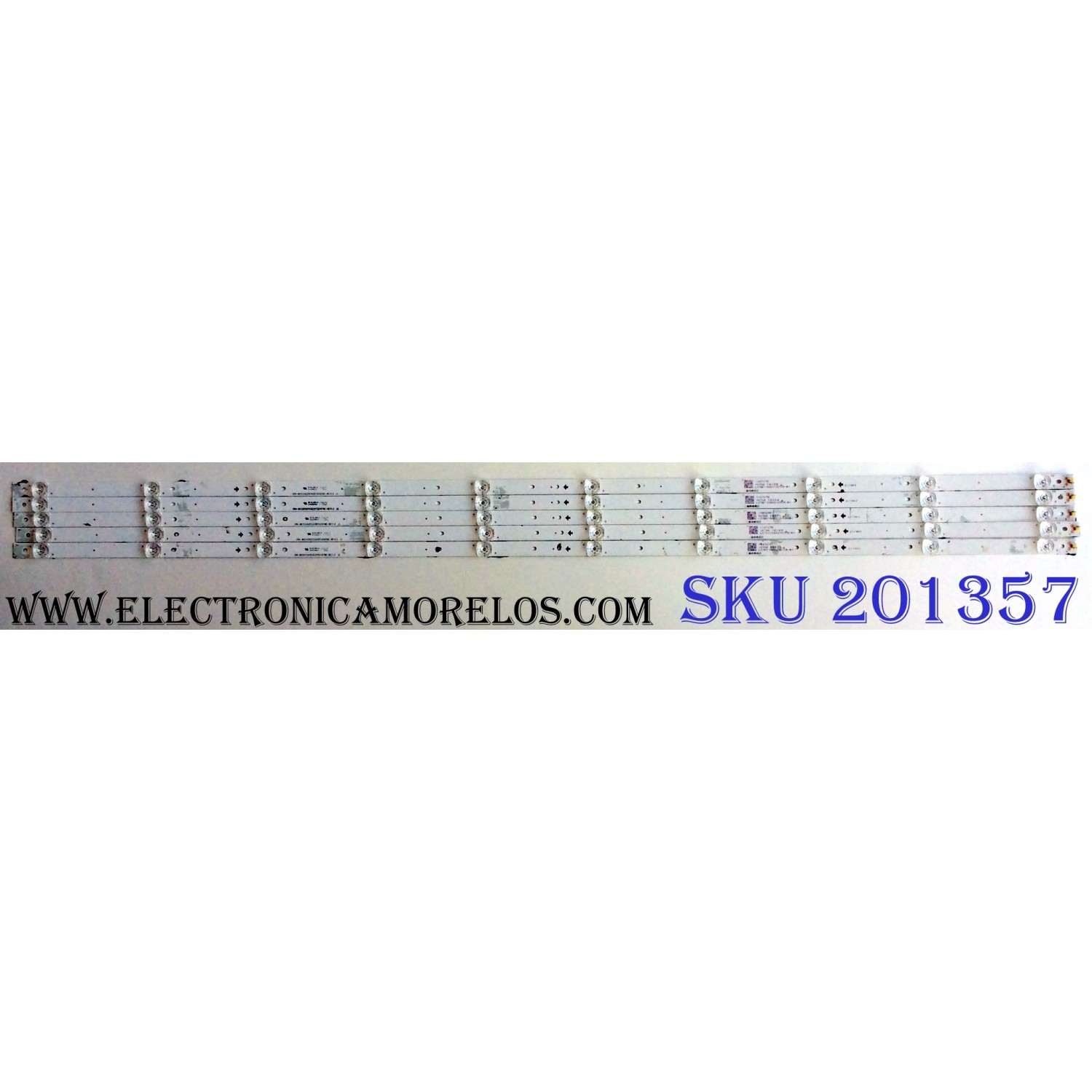 KIT DE LED´S PARA TV (5 PIEZAS) / HISENSE  1187275 / CRH-BK55S1U51S3030T05107BE / CRH-BK55S1U51S3030T05107BE-REV1.3 JS / L07AY166K21D70R-B1 / PANEL HD550S1U51-T0 / MODELO 55H6E