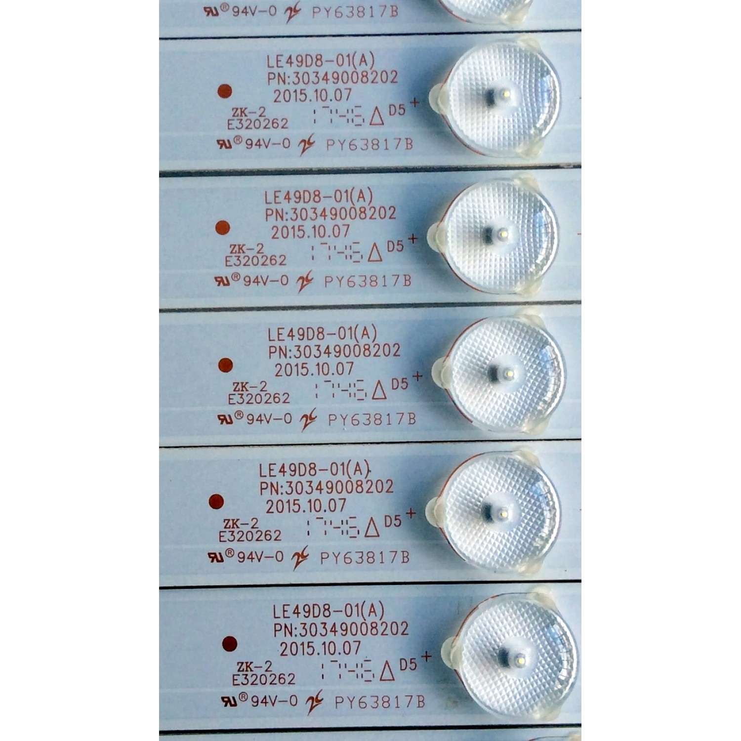 KIT DE LED´S PARA TV (10 PIEZAS) / HITACHI 30349008202 / LE49D8-01(A) / 171125A14 / 49000M22 / 1010187183-3 / PANEL LSC490FN02-W / MODELO 49C61 - Imagen 2