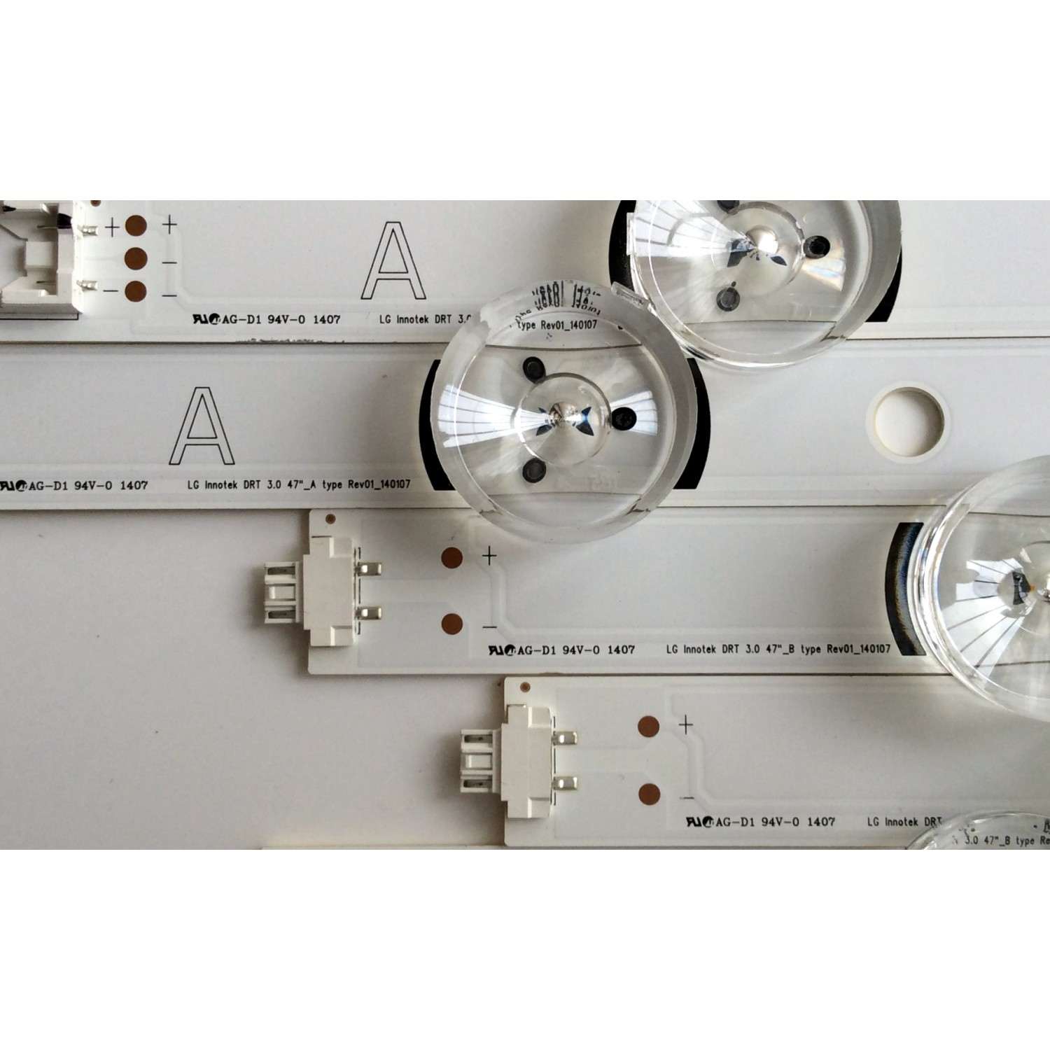 KIT DE LED`S PARA TV (8 PIEZAS) / LG 6916L-1715A / 6916L-1716A / LG INNOTEK DRT 3.0 47 / LG INNOTEK DRT 3.0 47"_B TYPE REV01 / PANEL LC470DUE (FG)(A3) / SUSTITUTOS 6916L-1961A / 6916L-1962A / 1948A / MODELO 47LY340C-UA / MAS MODELOS EN DESCRIPCION - Imagen 2