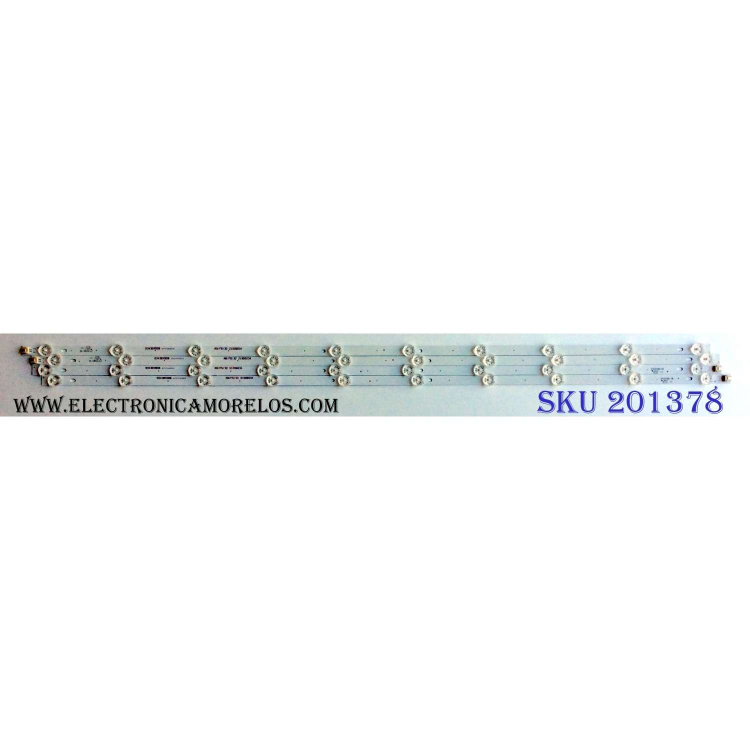 KIT DE LED´S (4 PIEZAS) / ELEMENT 3P43DX005-A0 / 0343DX008 / A707120229 / A707120231 / A707120214 / A707120216 / E471763 / PANEL MD4312YTAU / MODELO E4SFC4317