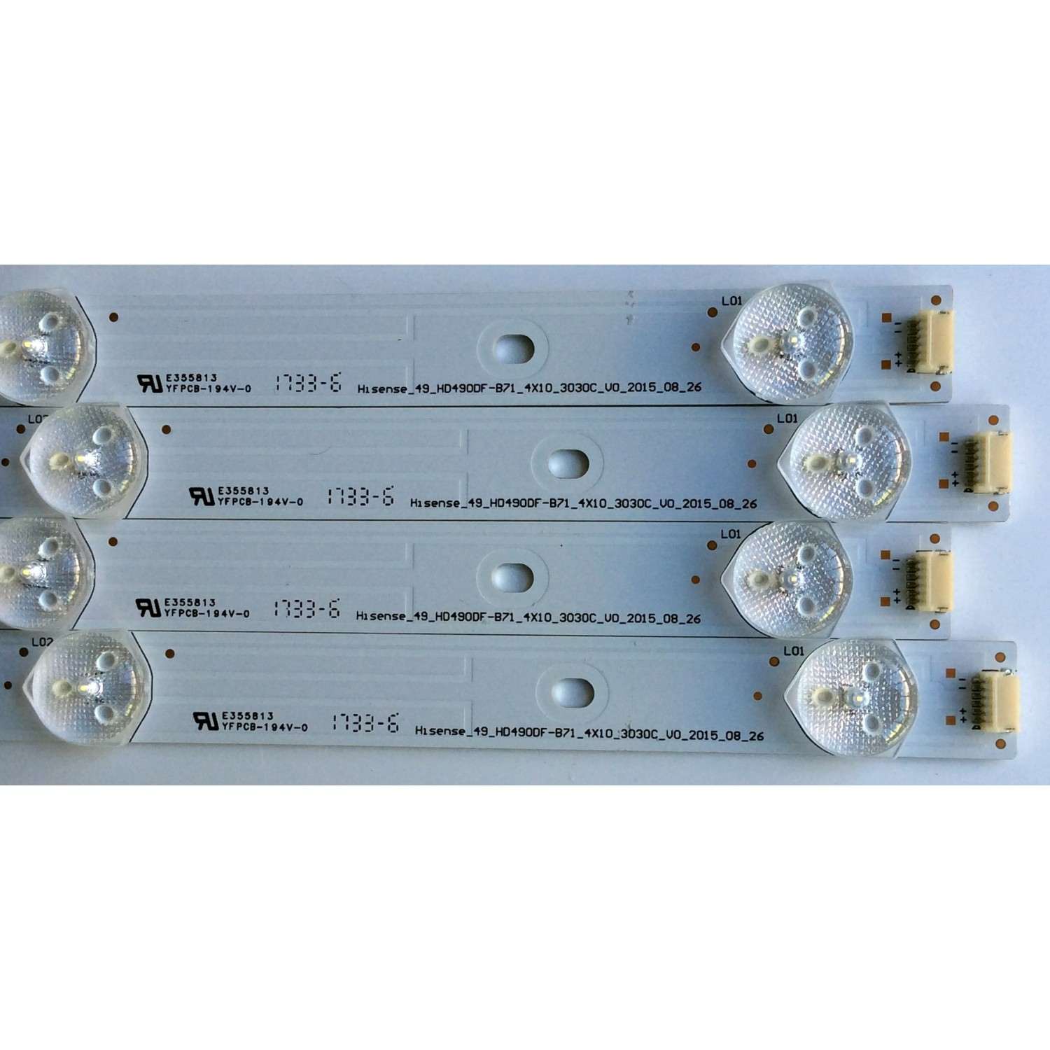 KIT DE LED´S PARA TV (4 PIEZAS) AVERA 1181835 / HISENSE_49_HD490DF-B71_4X10_3030C / 124MA31RR-B1 / HE49RFKQ1X70 / PANEL LSC490FN03 / MODELO 49EQX10 - Imagen 2
