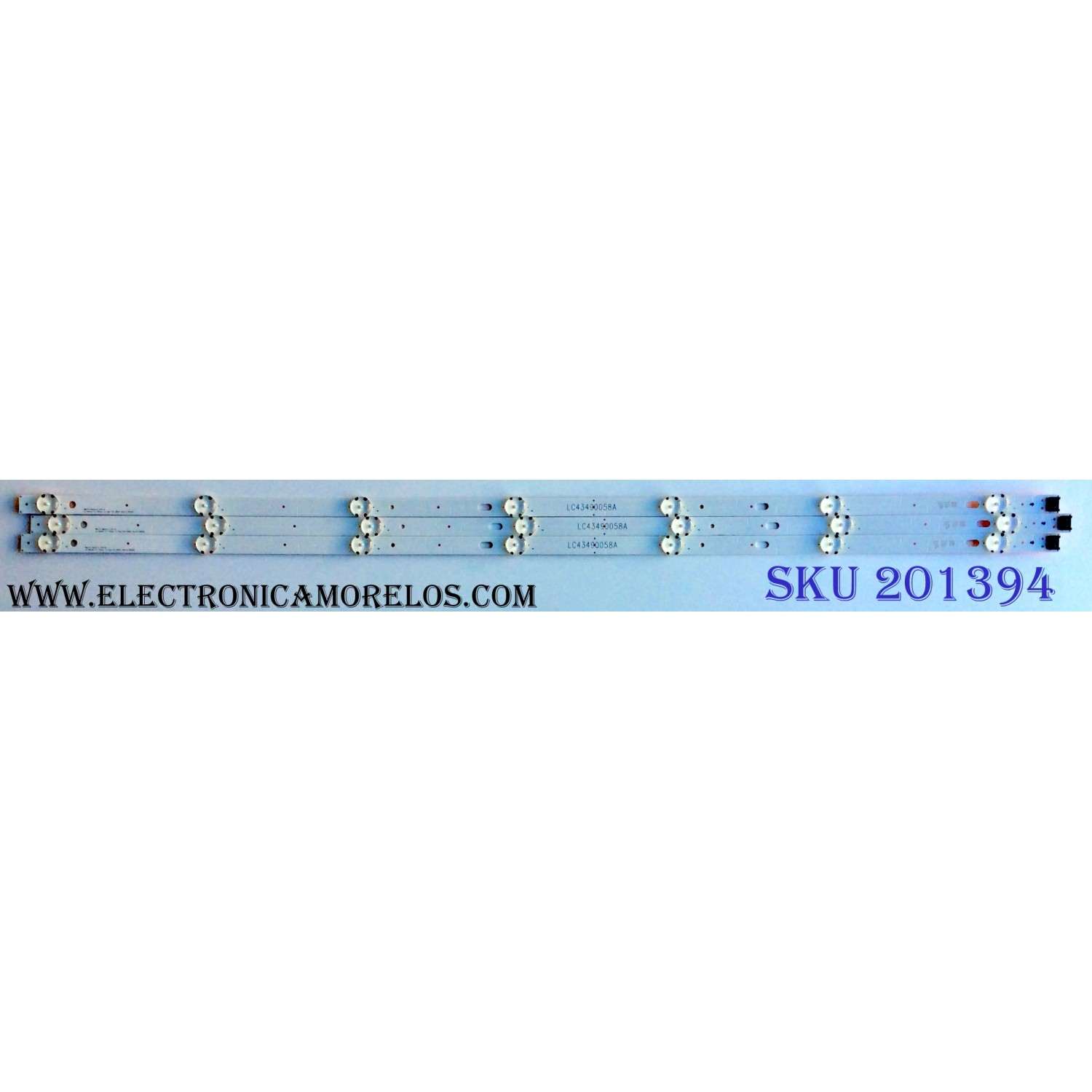 KIT DE LED´S PARA TV (3 PIEZAS) / LG LC43490058A / LC434 90058A / LG Innotek 17Y 43inch_ A-Type LED_ARRAY_Rev0.0_160926 / B6JB 12D1B / AXJB 12D1B / B6JB12D1B / AXJB12D1B / PANEL NC430DUE-AAFX1 / MODELOS 43LJ5500-UA / 43LJ5500-UA AUSYLJM / BUSYLJM