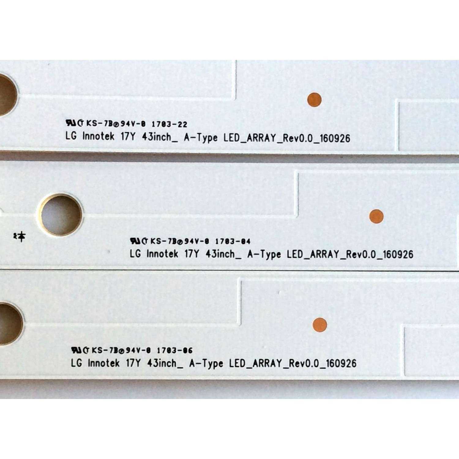 KIT DE LED´S PARA TV (3 PIEZAS) / LG LC43490058A / LC434 90058A / LG Innotek 17Y 43inch_ A-Type LED_ARRAY_Rev0.0_160926 / B6JB 12D1B / AXJB 12D1B / B6JB12D1B / AXJB12D1B / PANEL NC430DUE-AAFX1 / MODELOS 43LJ5500-UA / 43LJ5500-UA AUSYLJM / BUSYLJM - Imagen 4