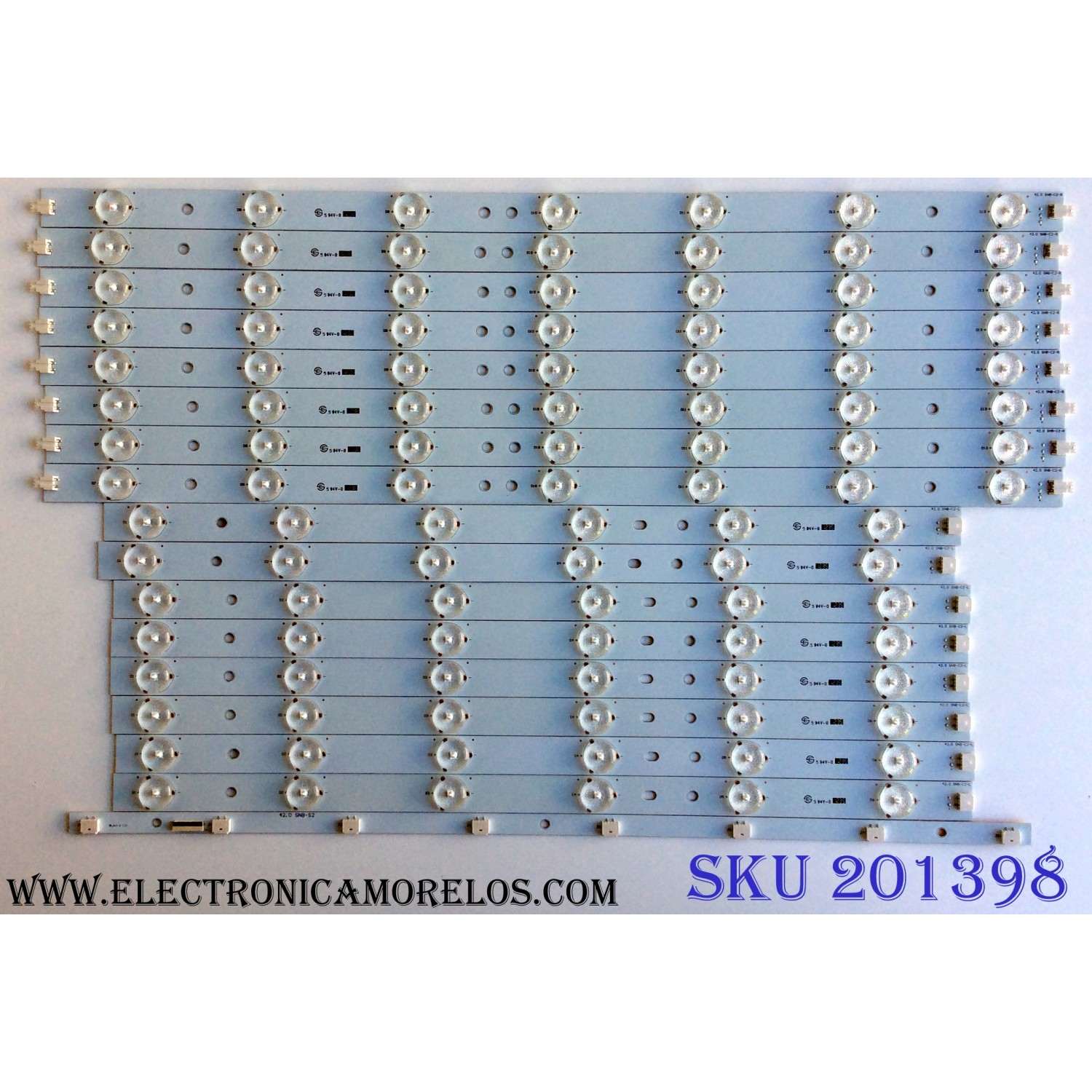 KIT DE LED´S PARA TV (16 PIEZAS) / VIZIO 42.0 SNB-C2-R / 42.0 SNB-C2-L / 42.0 SNB-S2 / YMGB23F6B006-F46 / PANEL`S TPT420H2-HVN01 REV:C1E / TPT420H2-HVN01 / MODELOS E420I-A1 LTYWNRDN / E420I-A1 LTYWNRDP / E420I-A1 LTYWNRAP / E420I-A1 LTMWNRDN